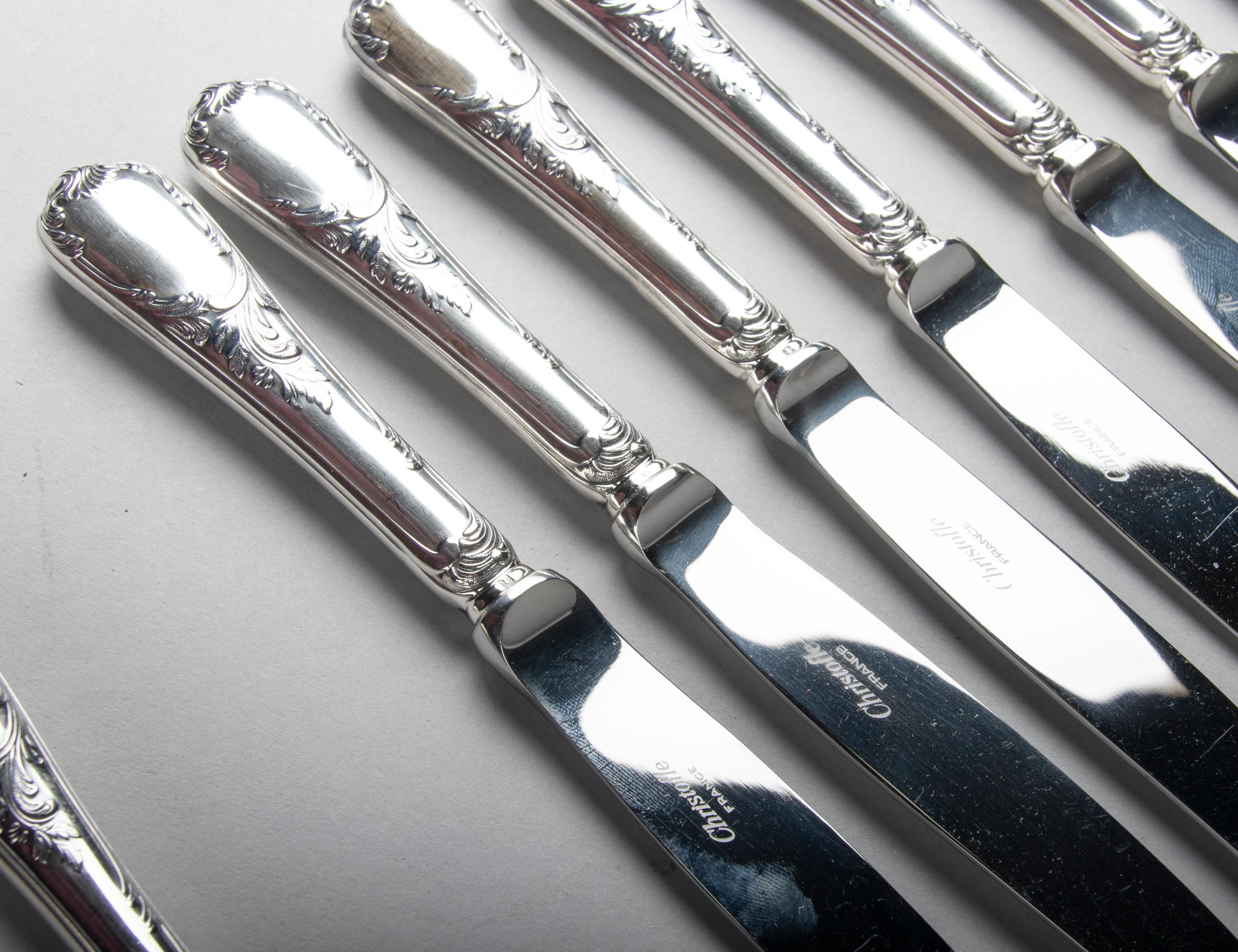 French 75-Piece Set Christofle Silver-Plated Flatware Marly