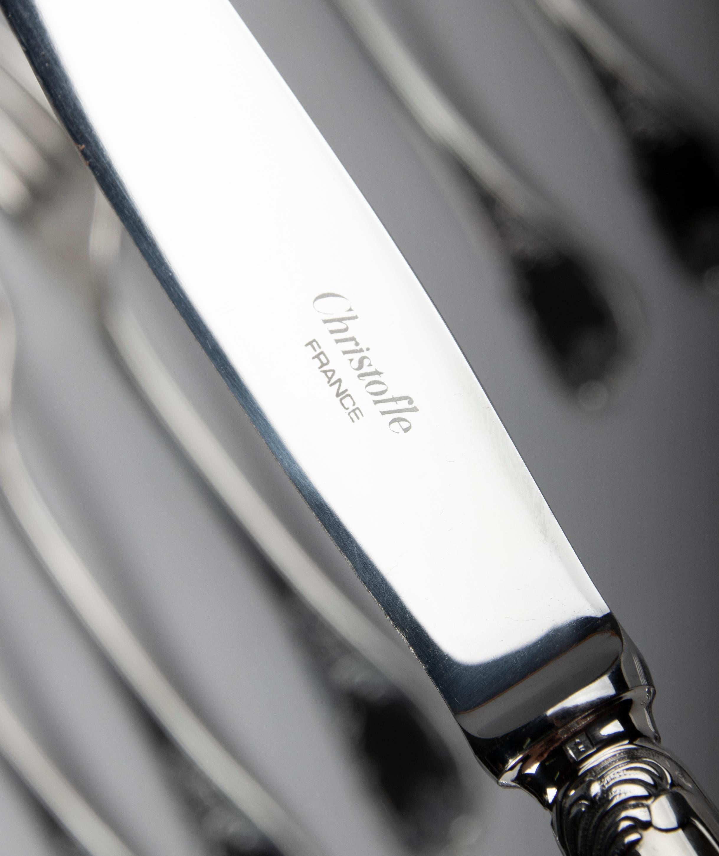 Silver Plate 75-Piece Set Christofle Silver-Plated Flatware Marly