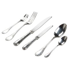75-Piece Set Christofle Silver-Plated Flatware Marly