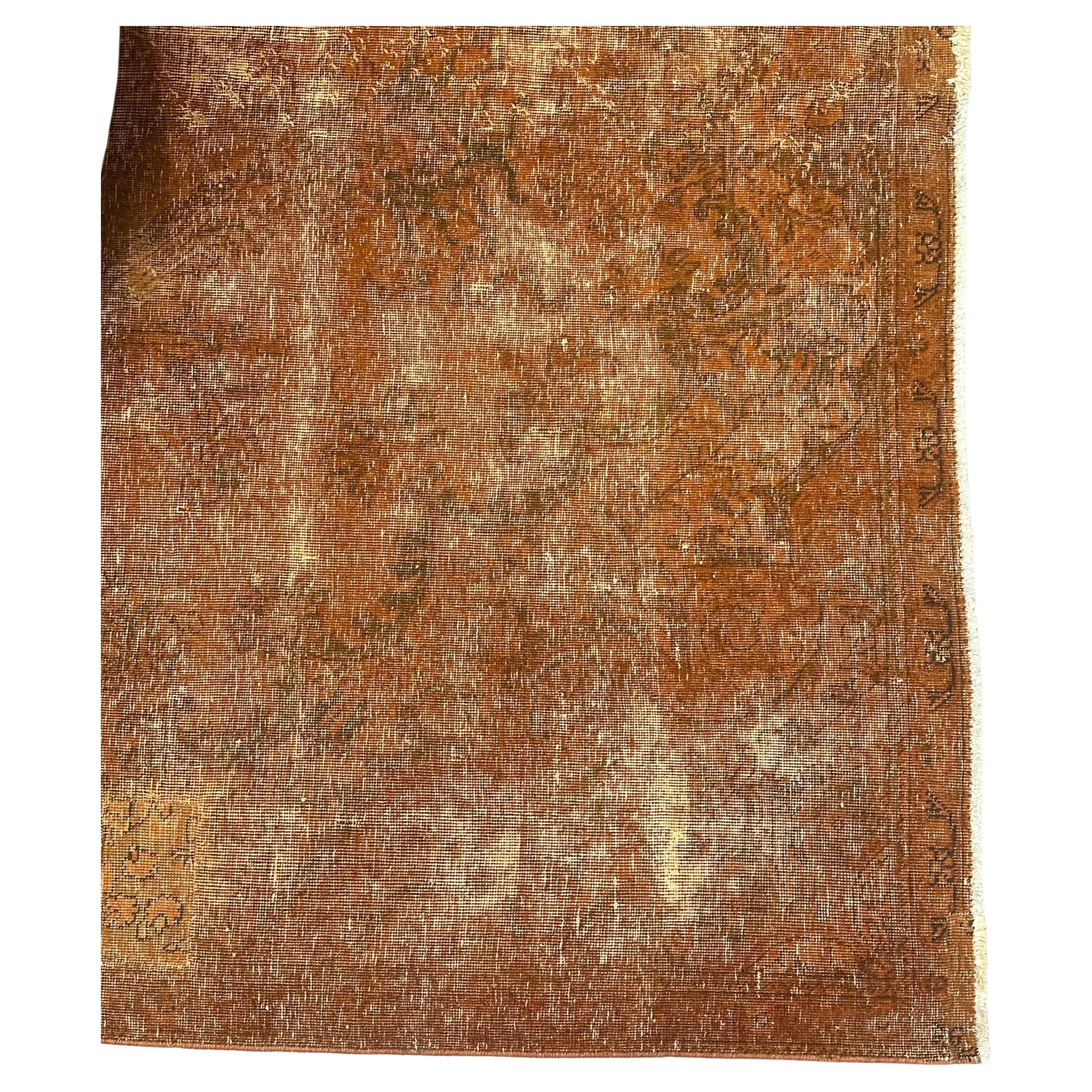 7’5” X 10’8” Over-Dyed Burnt Camel AREA RUG For Sale