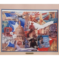 75 Years of Texas Business Signed and Numbered Lithograph by Jim Sharpe