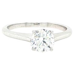 Solitaire en or blanc 750/1000 classé G pour la couleur et SI1 pour la clarté (GIA)