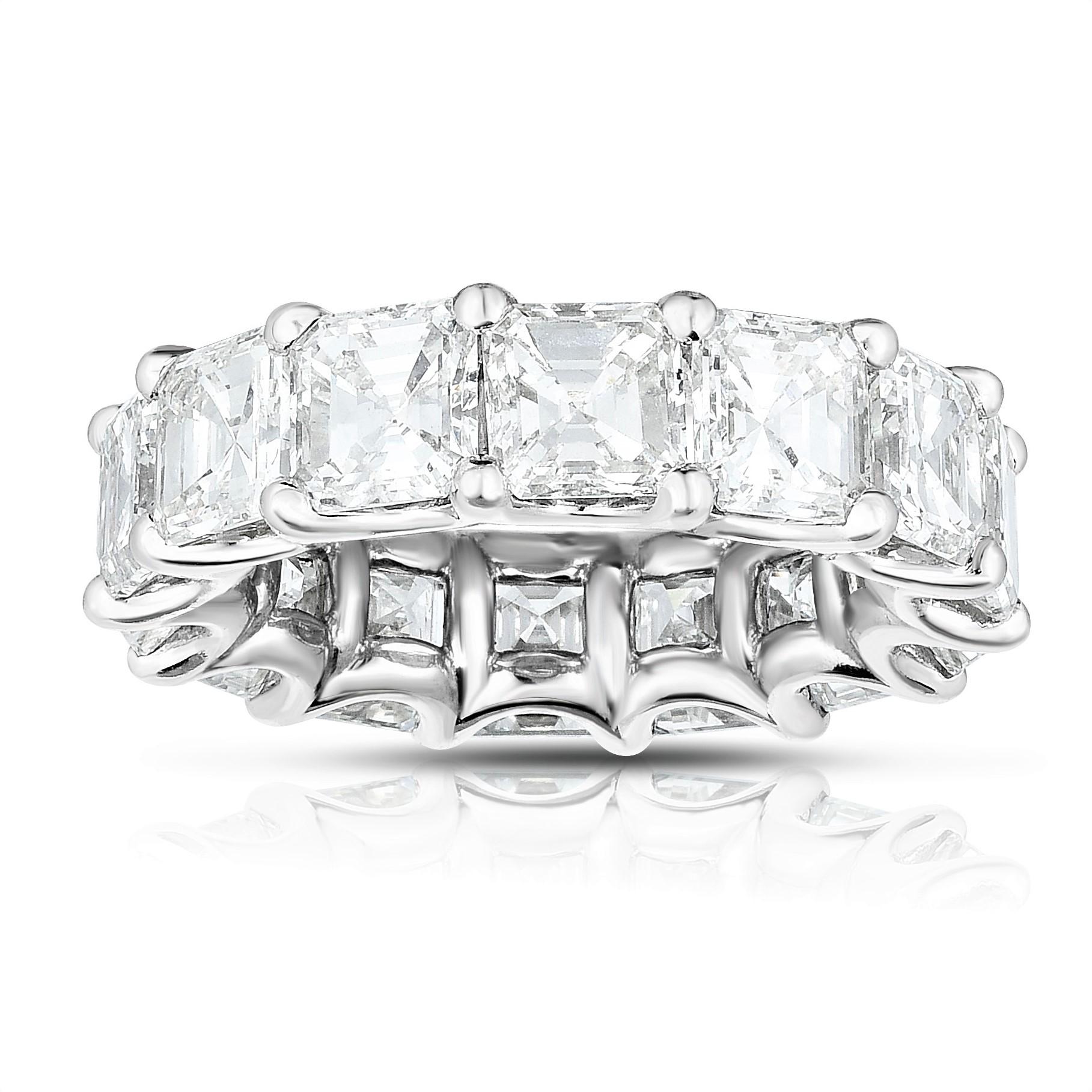 in vendita:  Fascia per l'eternità con diamanti taglio Asscher da 7,50 carati in platino, misura 6 8