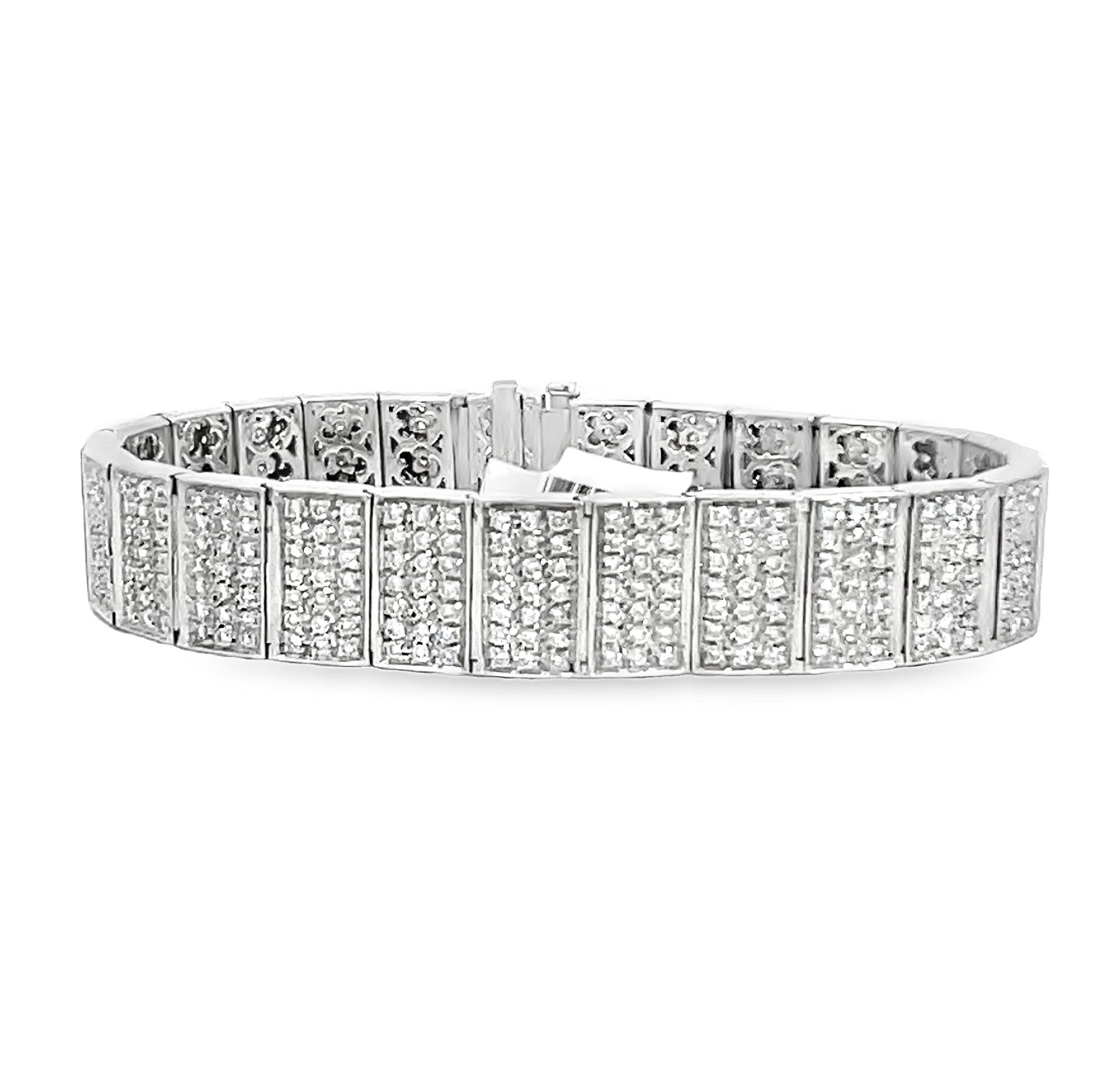 7.50 Carat Diamond Link Tennis Bracelet For Sale 4
