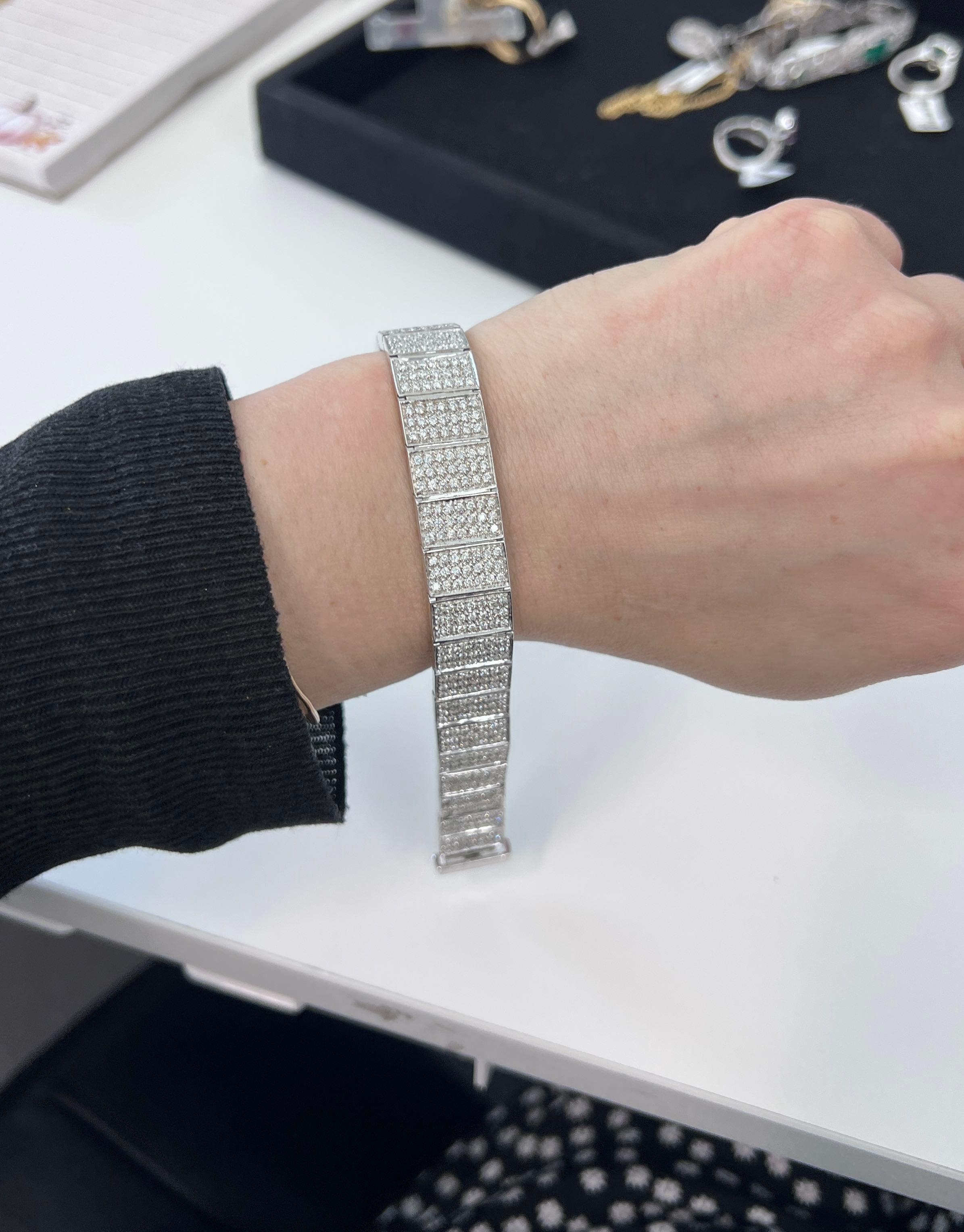 7.50 Carat Diamond Link Tennis Bracelet For Sale 5