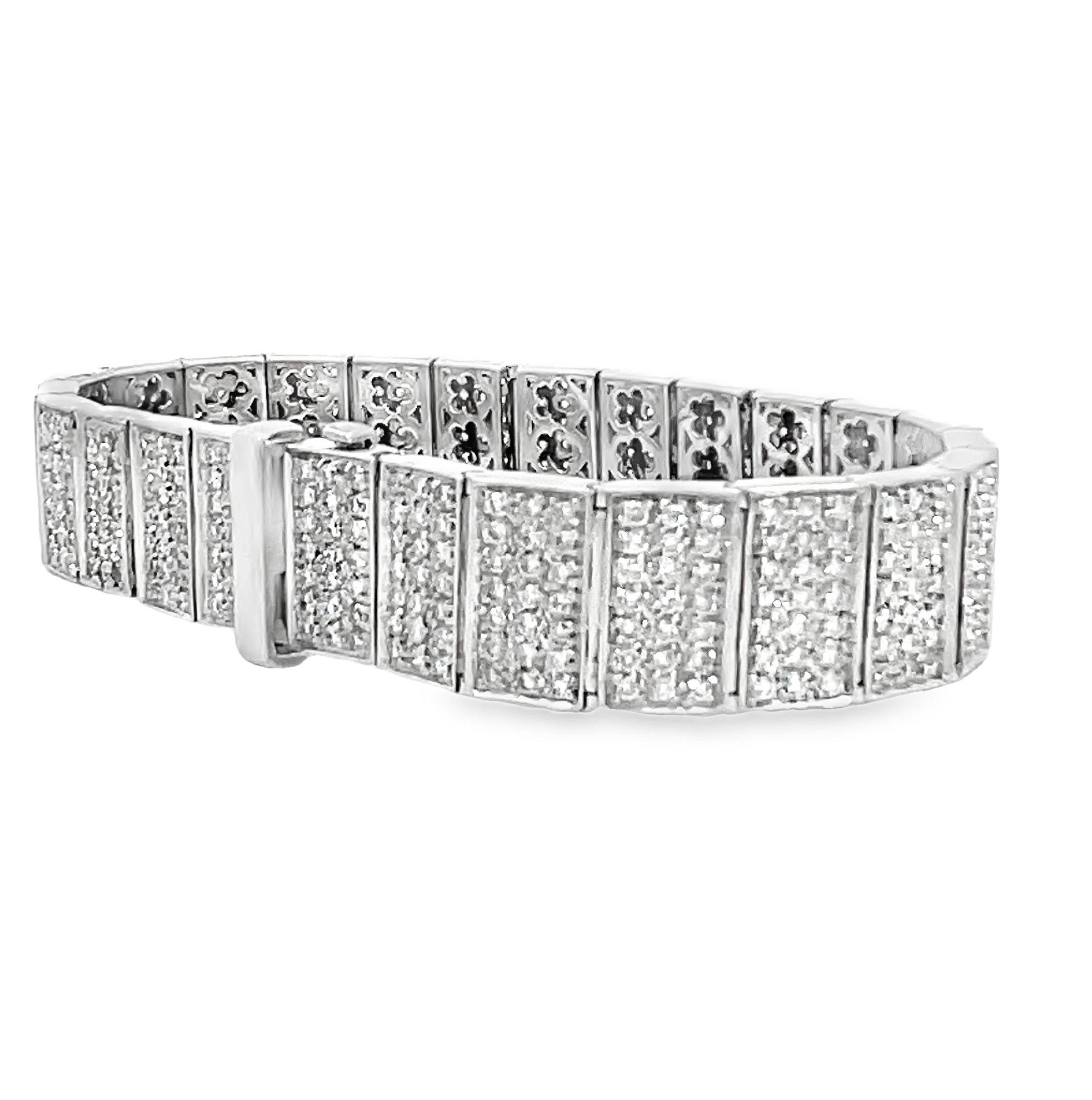 7.50 Carat Diamond Link Tennis Bracelet For Sale 1