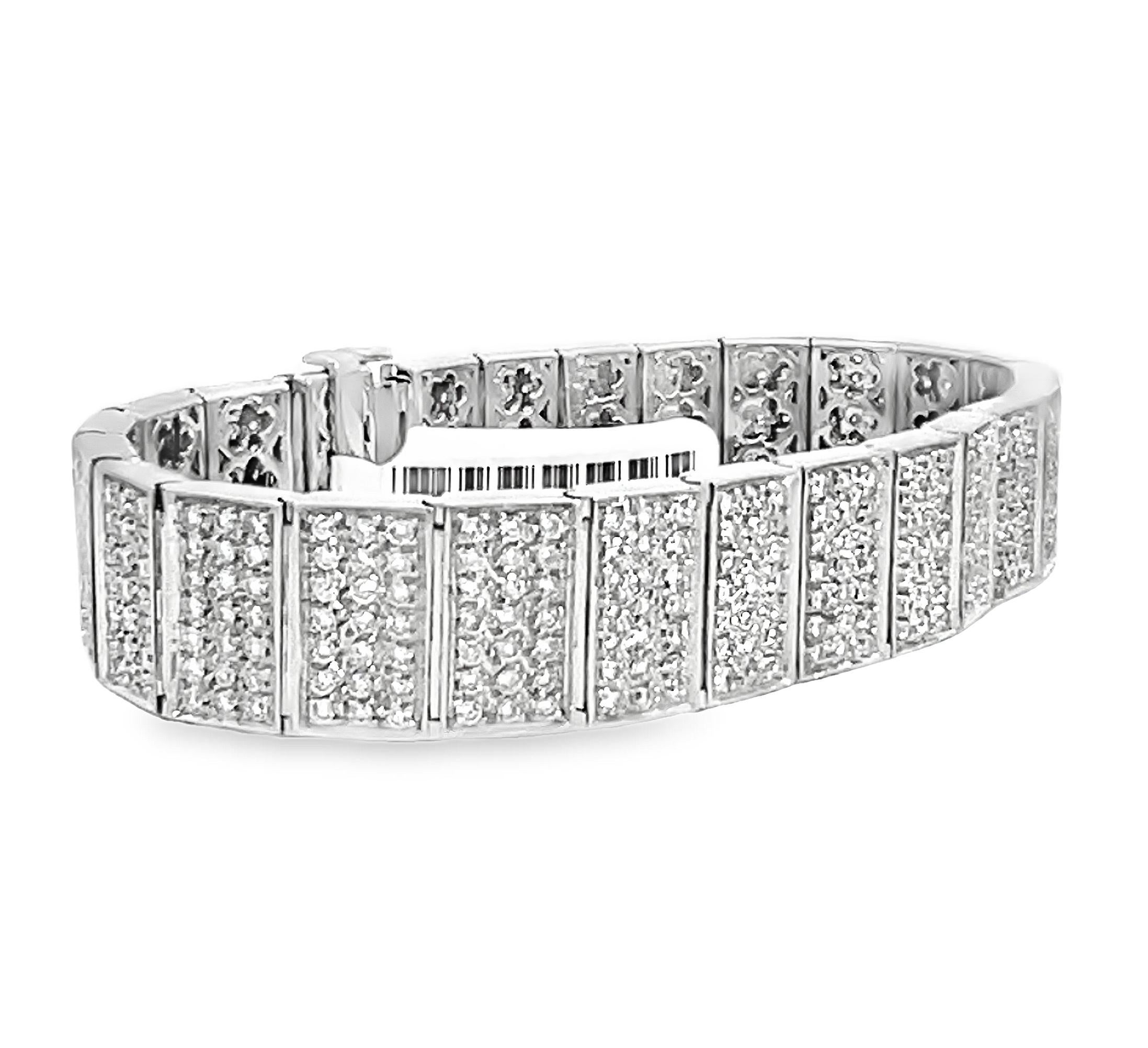 7.50 Carat Diamond Link Tennis Bracelet For Sale 2