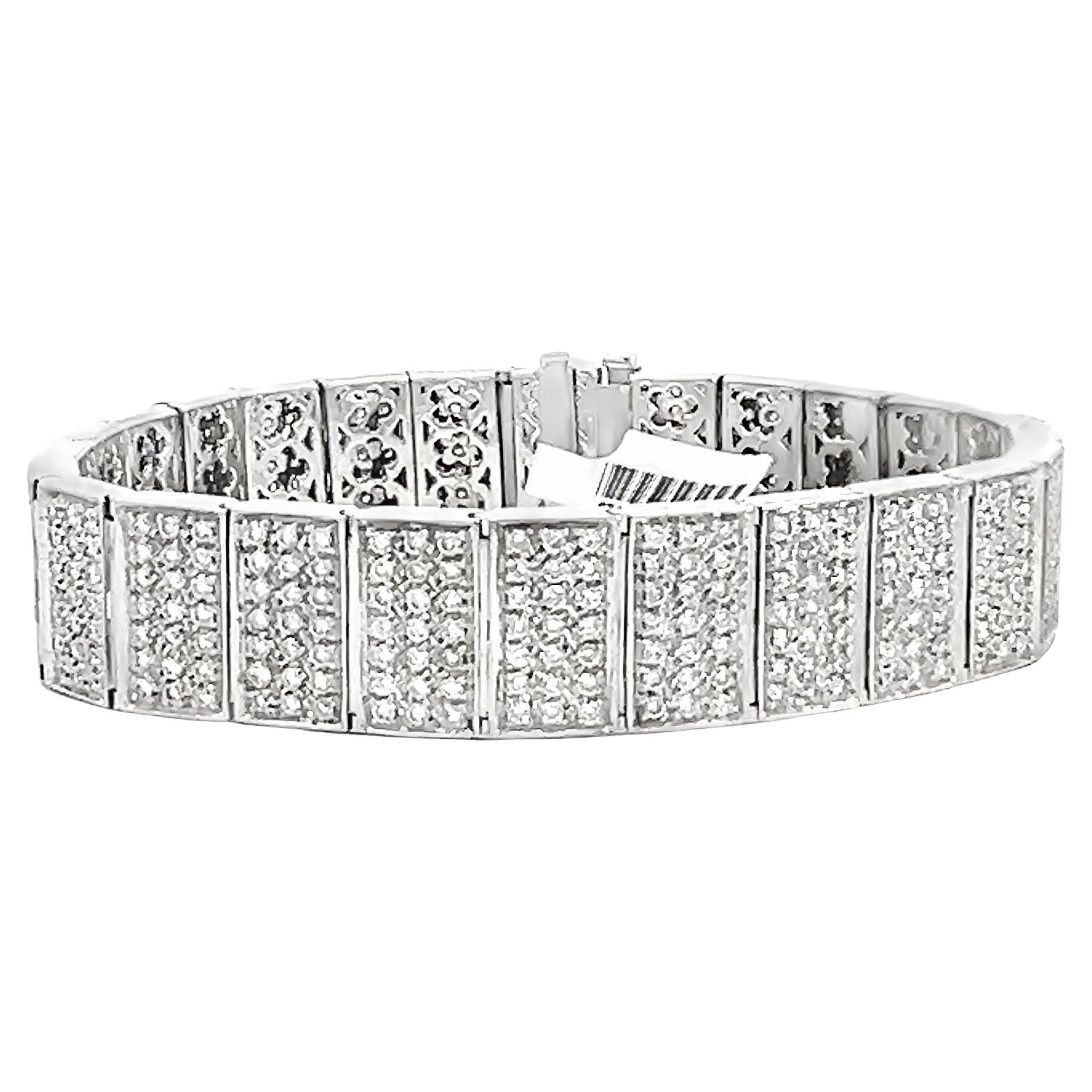 7.50 Carat Diamond Link Tennis Bracelet For Sale