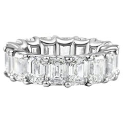 Bracelet éternel en platine avec diamant taille émeraude de 7,50 carats, taille 6