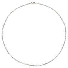 8.00 Carat Natural Diamond Tennis Necklace G SI 14K White Gold