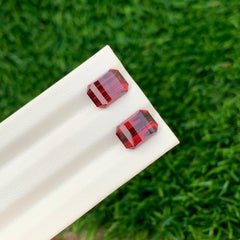 7.50 Carat Natural Faceted Rhodolite Garnet Pair Pixel Cut Gemstone For Earrings