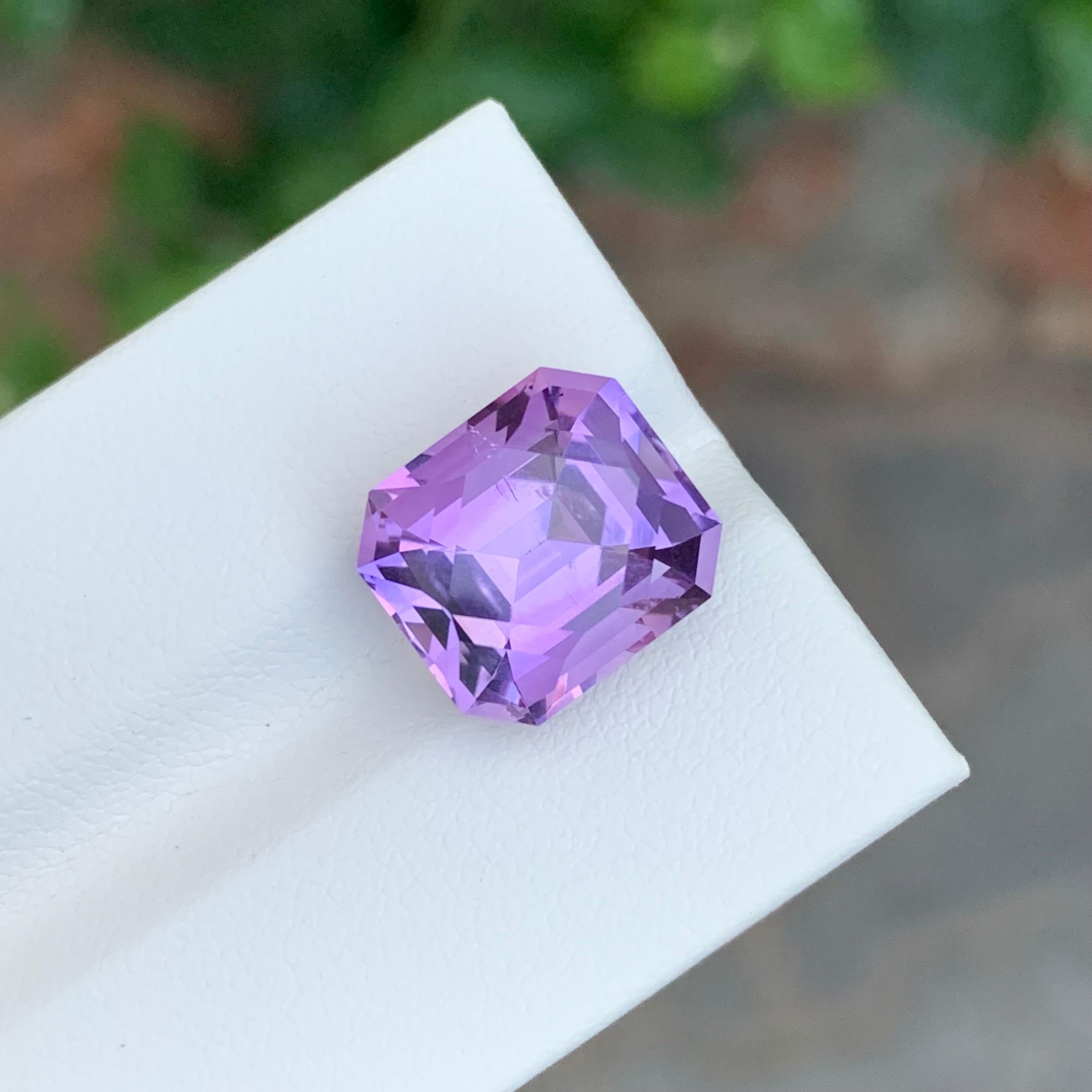 7.50 Karat natürlicher loser Amethyst Smaragd Form Edelstein (Arts and Crafts) im Angebot