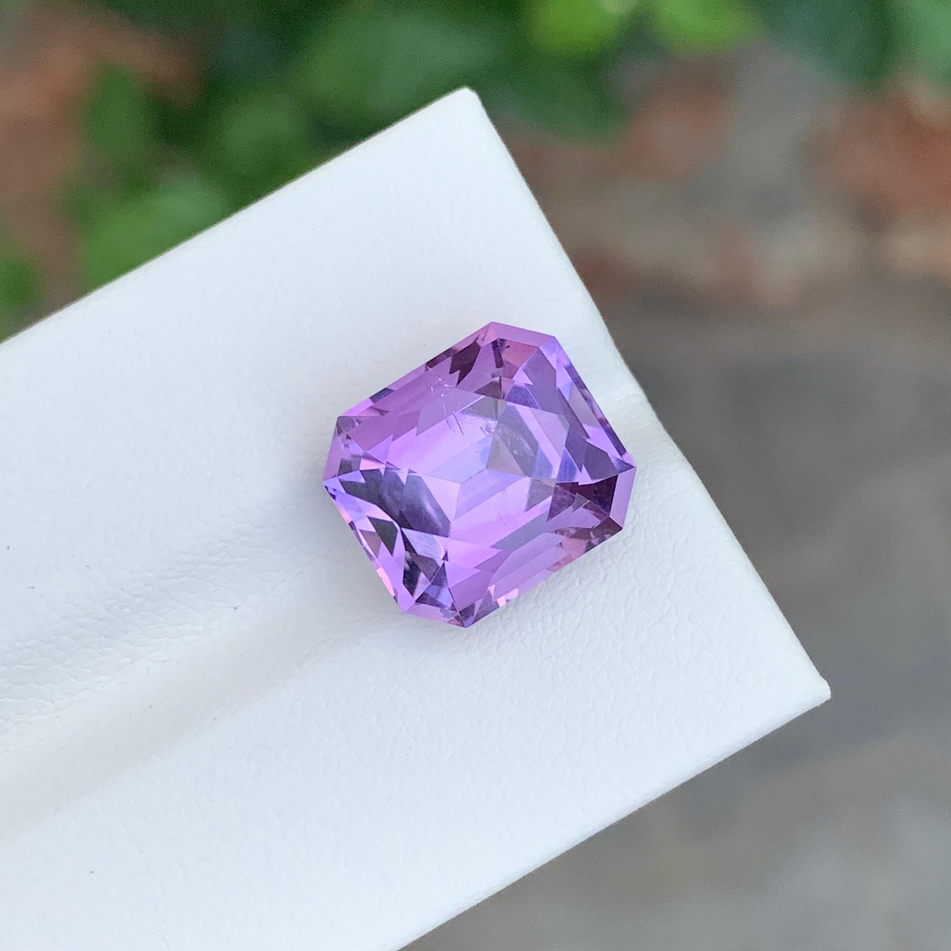 7.50 Karat natürlicher loser Amethyst Smaragd Form Edelstein (Smaragdschliff) im Angebot