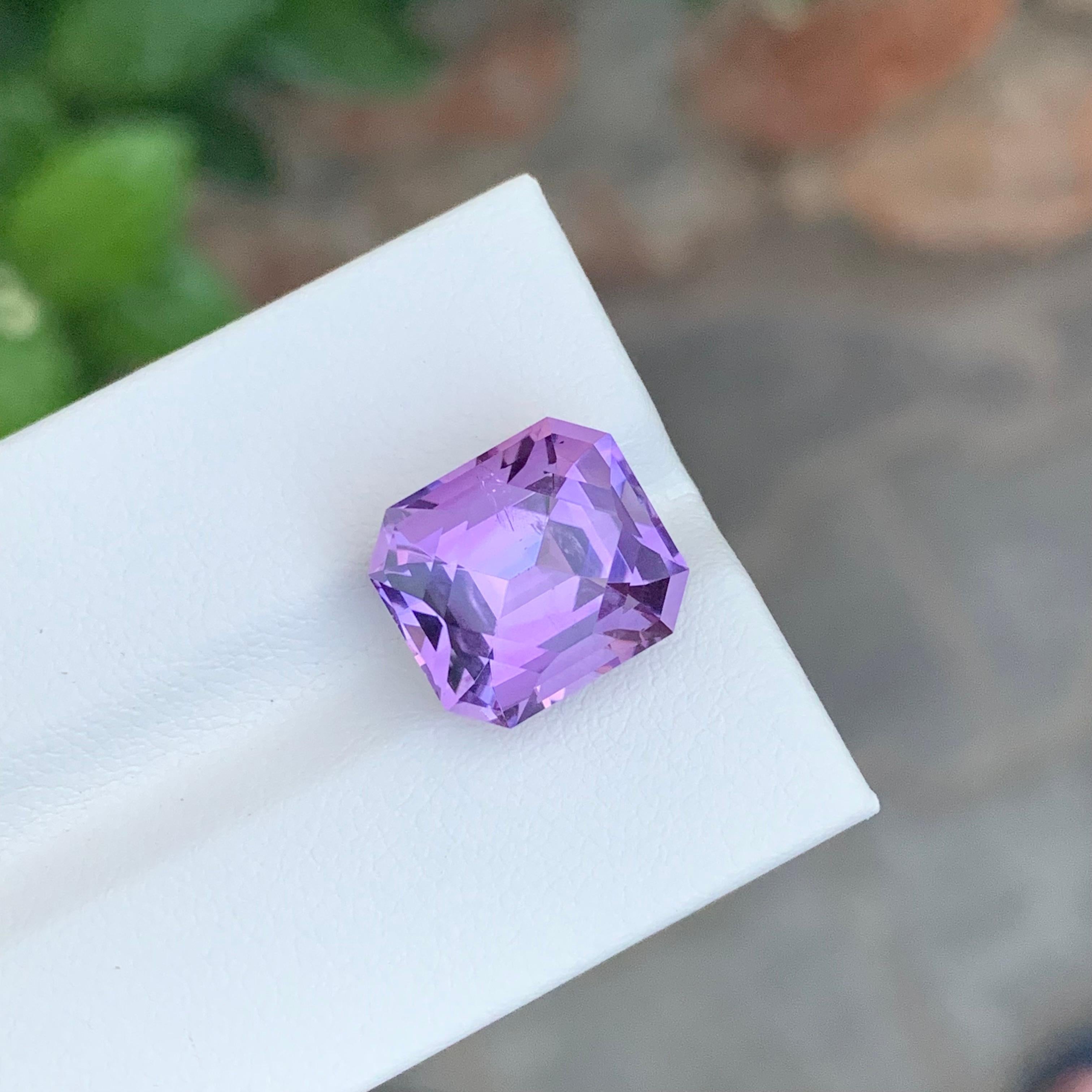 7.50 Karat natürlicher loser Amethyst Smaragd Form Edelstein im Zustand „Neu“ im Angebot in Peshawar, PK