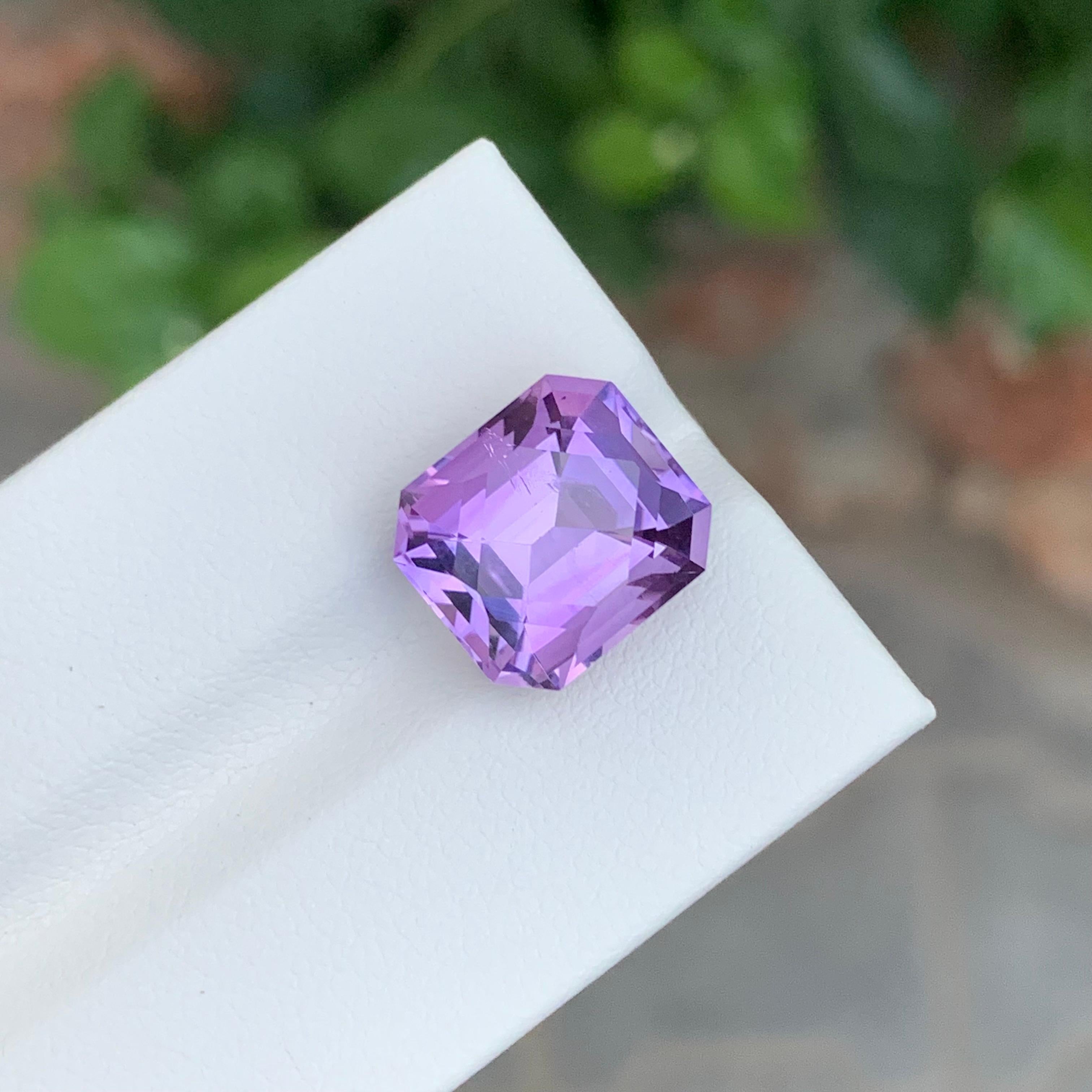 7.50 Karat natürlicher loser Amethyst Smaragd Form Edelstein im Angebot 2