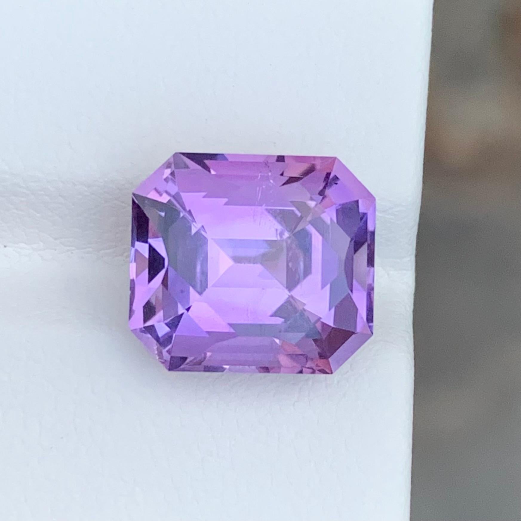 7.50 Karat natürlicher loser Amethyst Smaragd Form Edelstein im Angebot 3