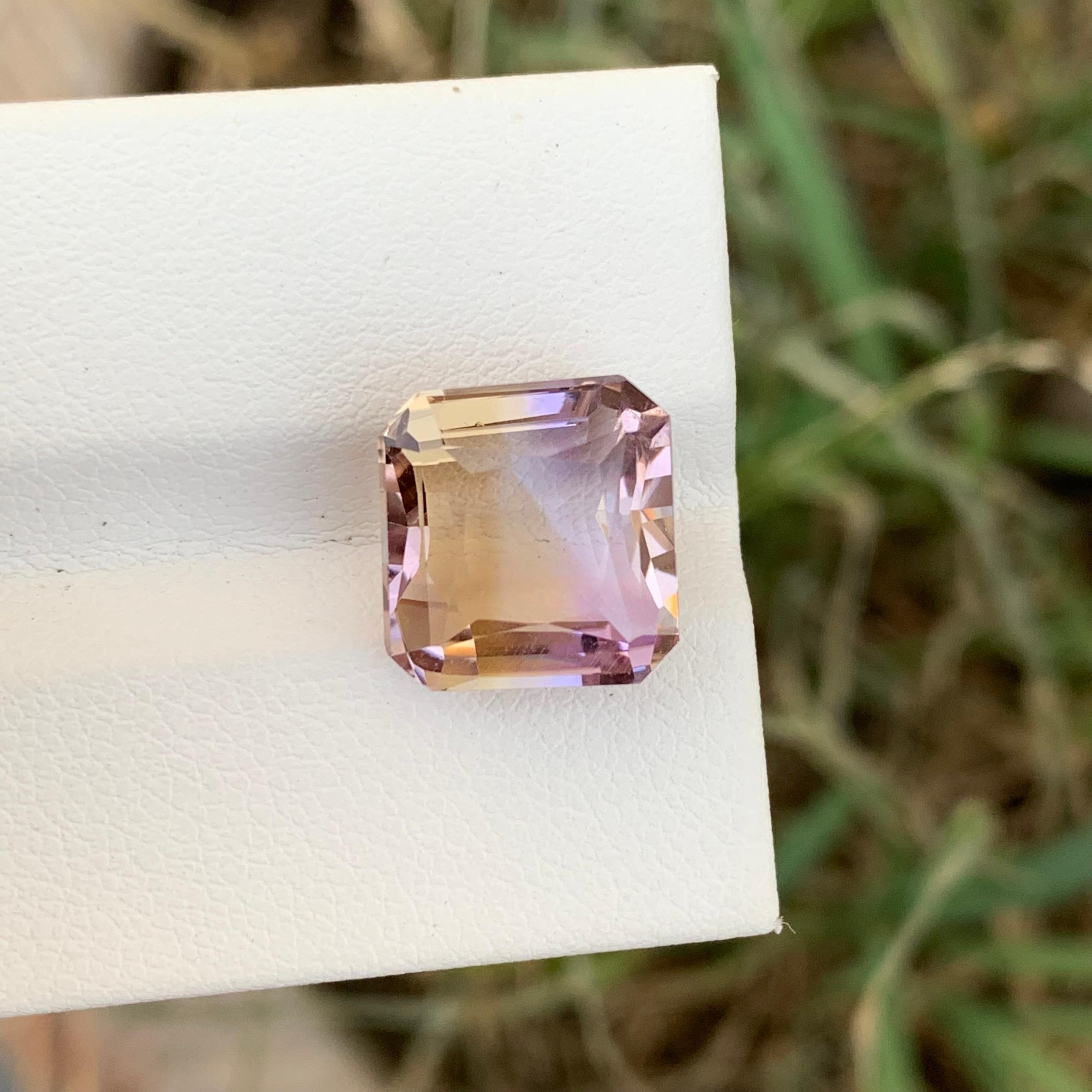 7,50 Karat natürlicher loser Ametrin in quadratischer Form aus brasilianischem Minenschliff (Carréeschliff) im Angebot