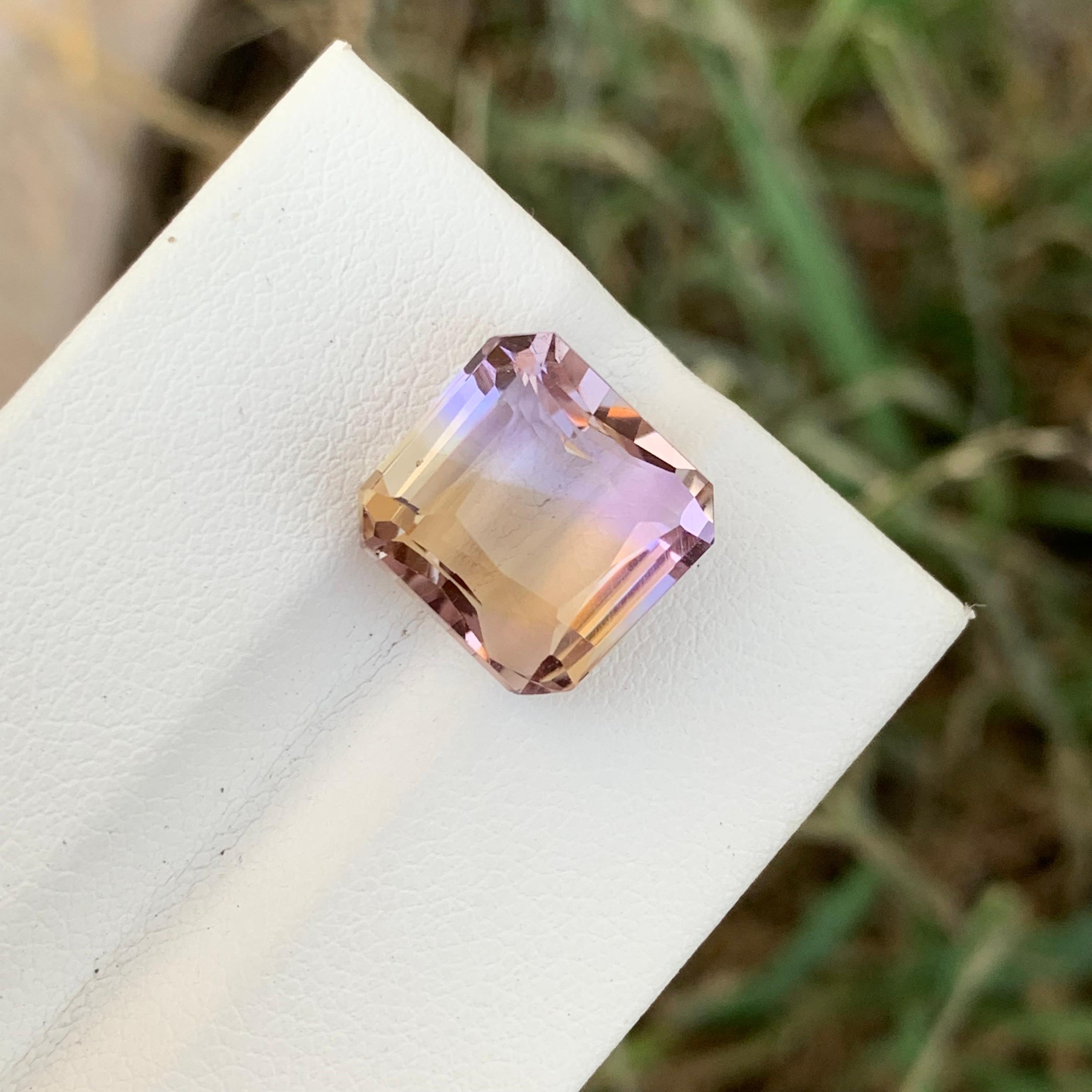 7,50 Karat natürlicher loser Ametrin in quadratischer Form aus brasilianischem Minenschliff im Zustand „Neu“ im Angebot in Peshawar, PK