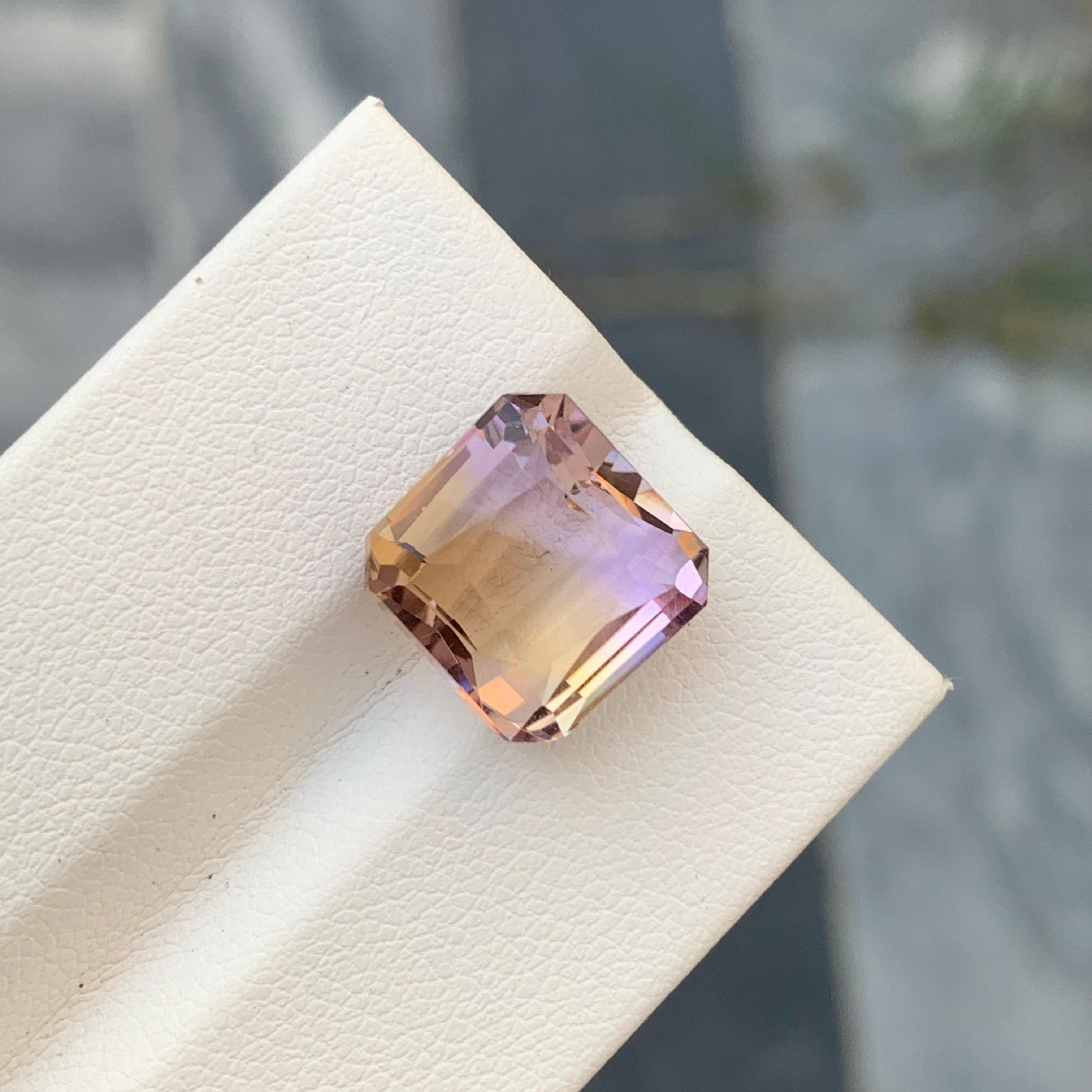 7,50 Karat natürlicher loser Ametrin in quadratischer Form aus brasilianischem Minenschliff im Angebot 1