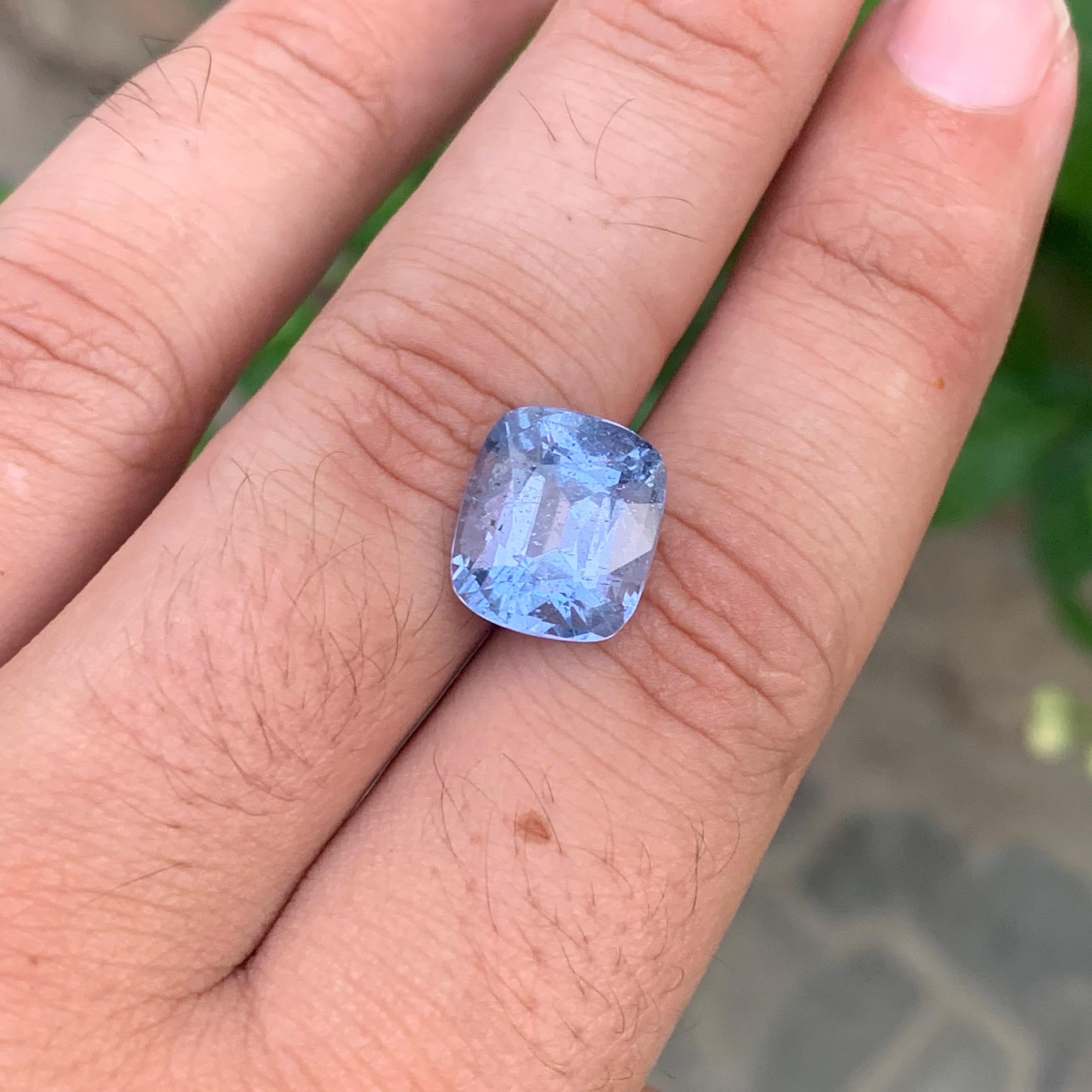 7.50 Karat Natürlicher loser Aquamarin Goshenit Kissenform Edelstein im Angebot 6