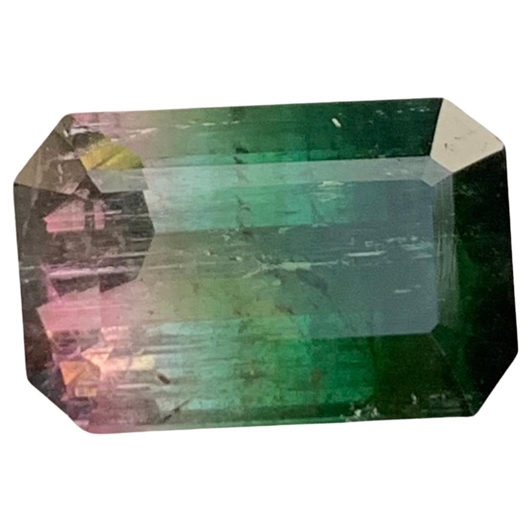 7,50 Quilates Gema Natural Suelta Turmalina Bicolor Sandía Forma Esmeralda