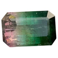 7,50 Quilates Gema Natural Suelta Turmalina Bicolor Sandía Forma Esmeralda