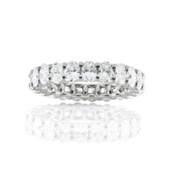 7.50 Carat Oval Diamond Eternity Band in Platinum, Size 6