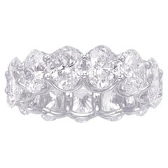 Fascia per l'eternità con diamante ovale da 7,50 carati in platino, misura 6