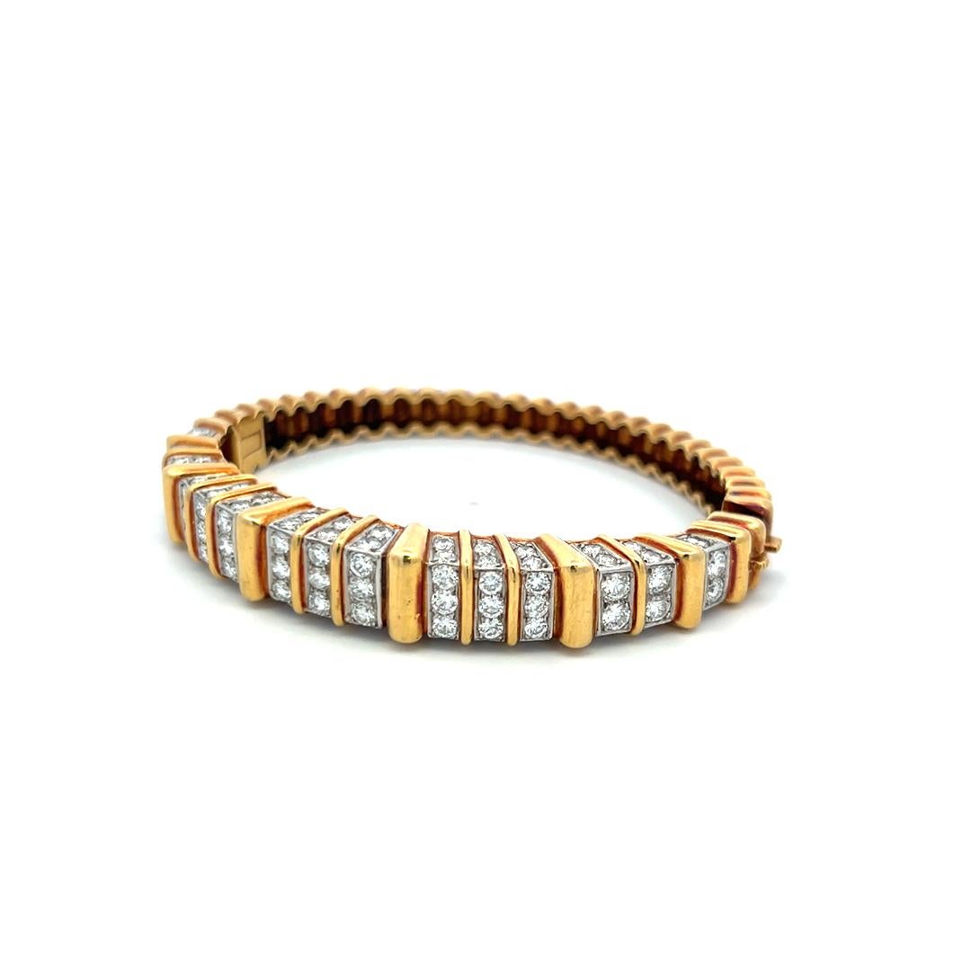 Donna Bracciale in oro giallo da 7,50 carati con diamante tondo e brillante H. H. VS 18 carati in vendita