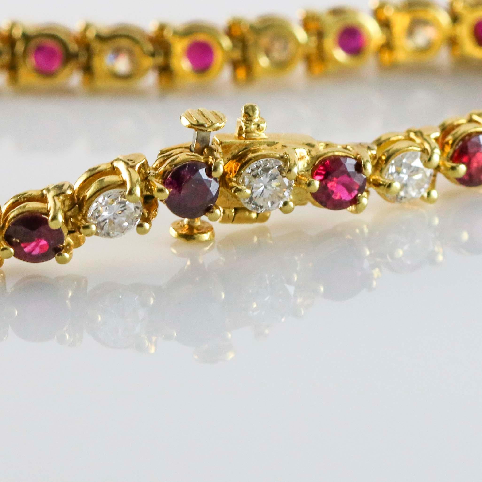 ruby diamond tennis bracelet