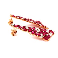 7.50 Carat Ruby Diamond Earrings