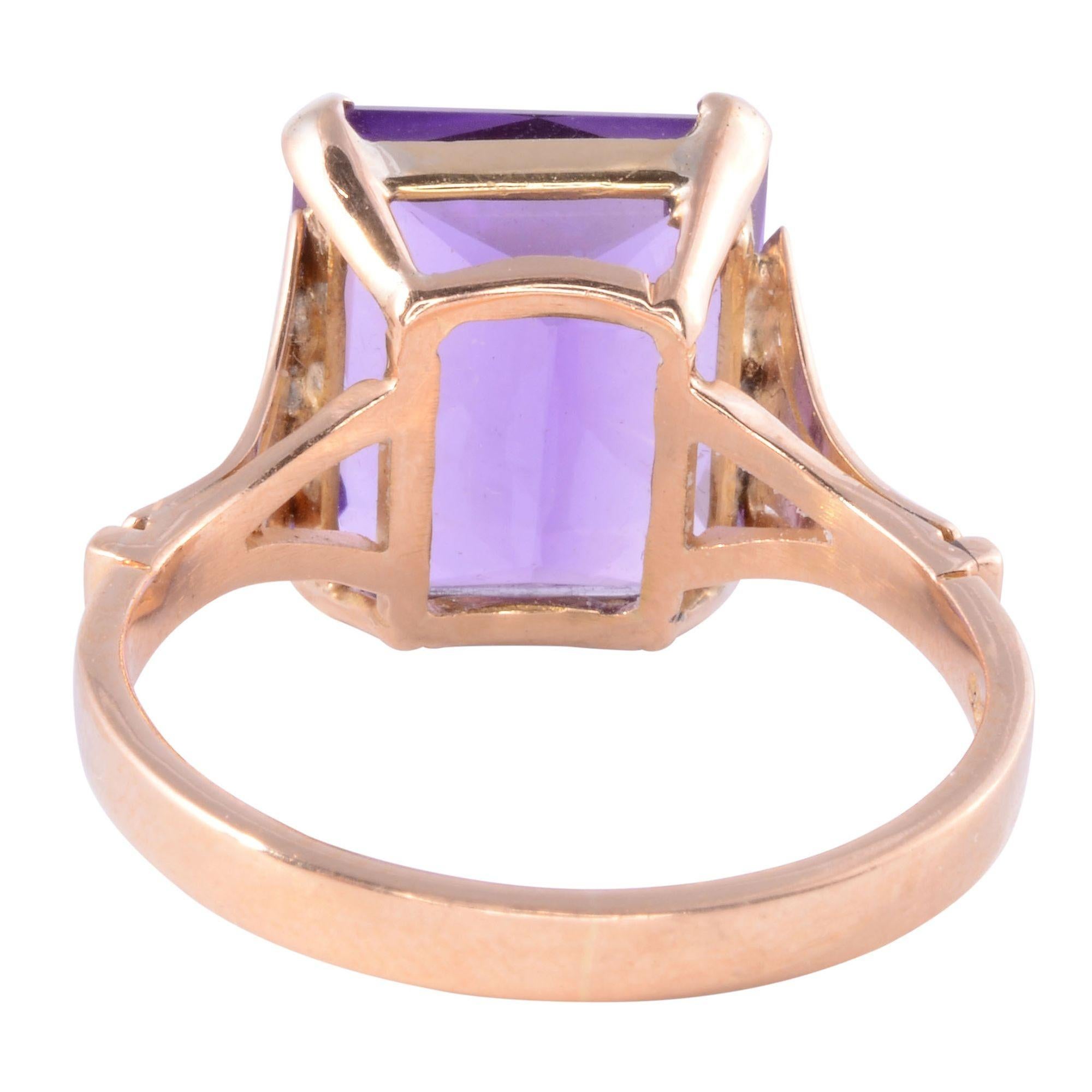 Retro 7.50 Carats Amethyst Ring For Sale