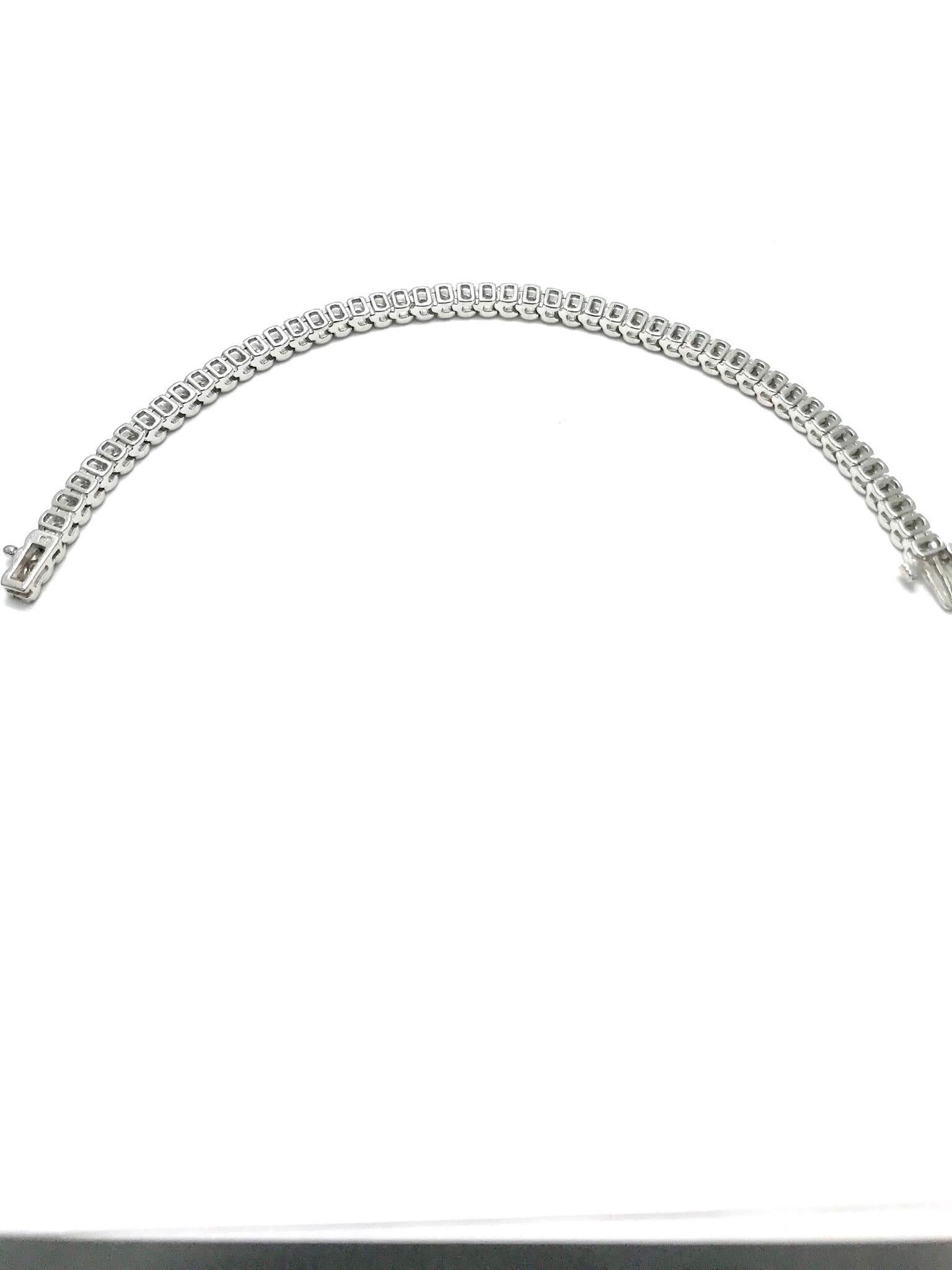 7.50 Carat Diamond 18 Karat White Gold Tennis Bracelet 3