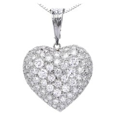 7.50 carats Diamond Heart 18K Gold Heart Cluster Enhancer Pendant