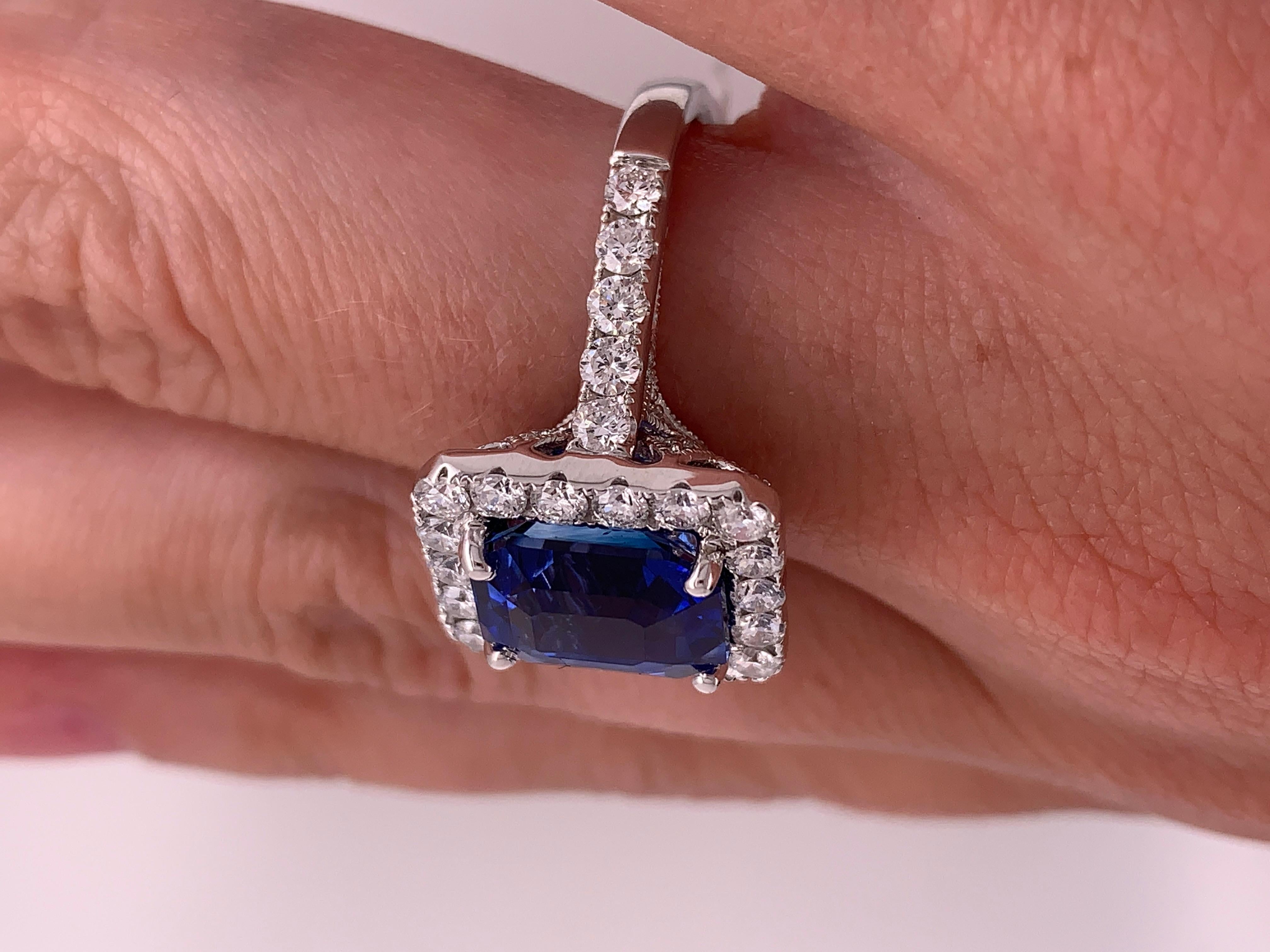 blue emerald cut diamond