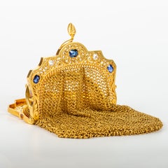 750 Gold Purse with Diamonds and Sapphires - 18 karat (64 grams - 2.26 ounces)