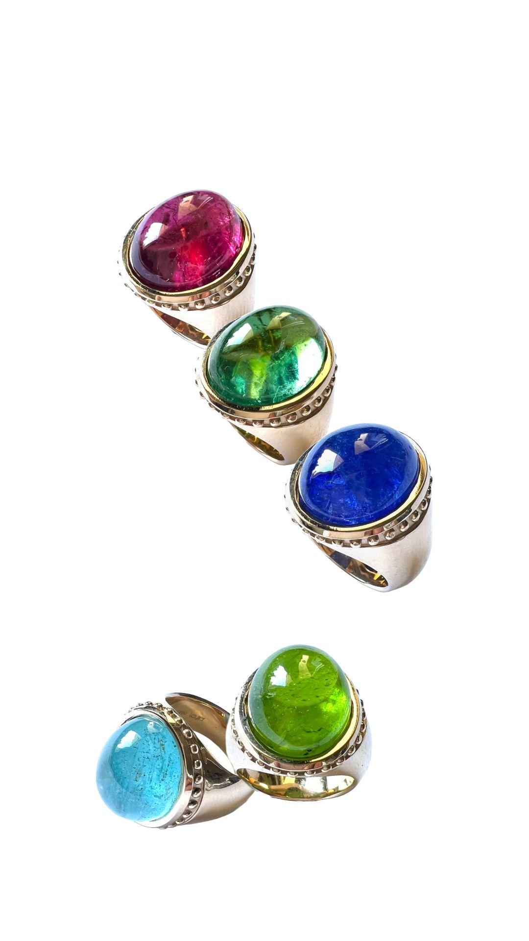 Women's or Men's 750/Rosegold Ring 21gr. with 1 Tourmaline Cabouchon, 15.63cts. For Sale
