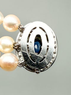 750 White Gold Bracelet with Sapphire, Diamonds, and Pearls