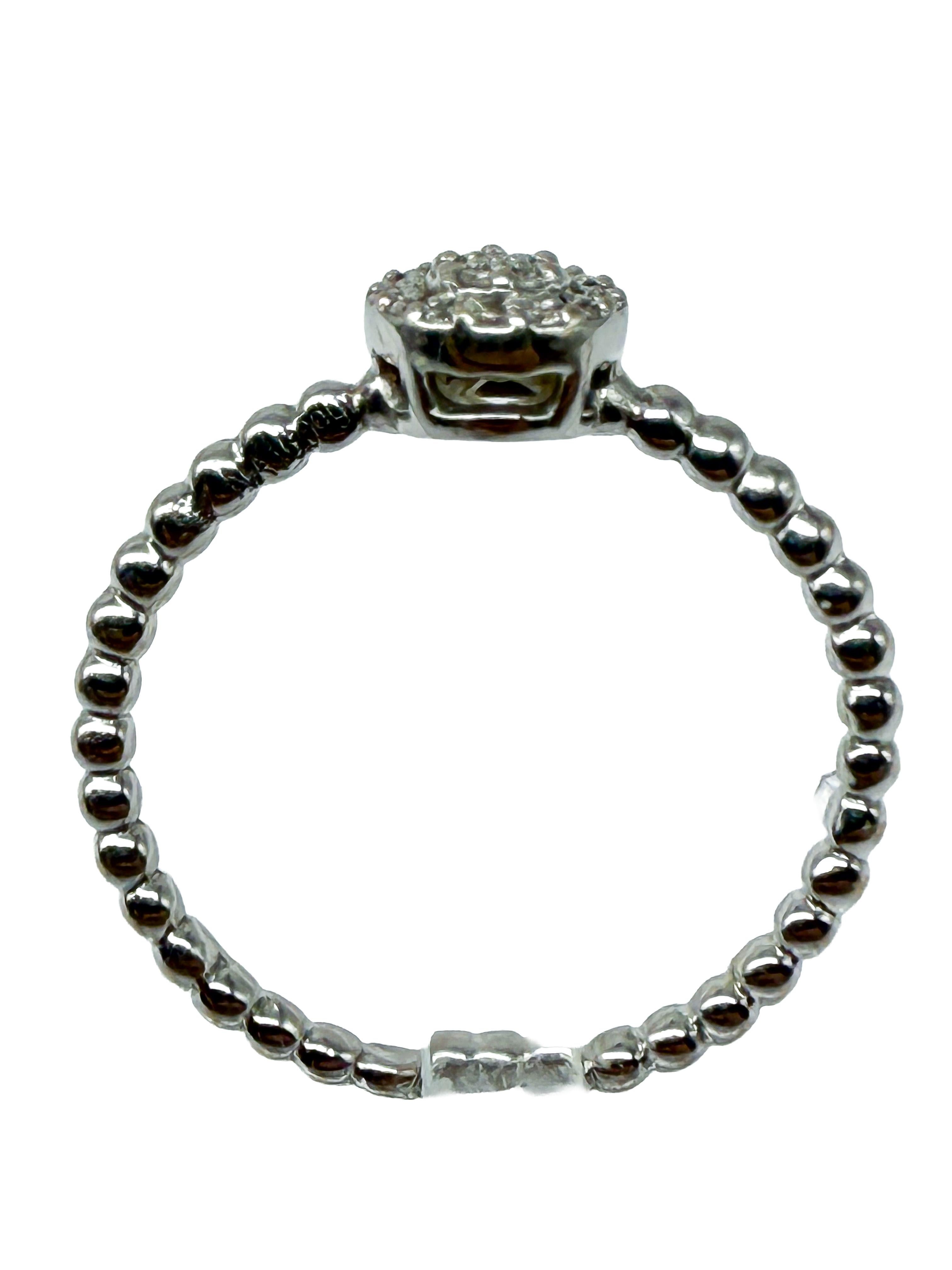 Taglio brillante Anello in oro bianco 750 e diamanti in vendita