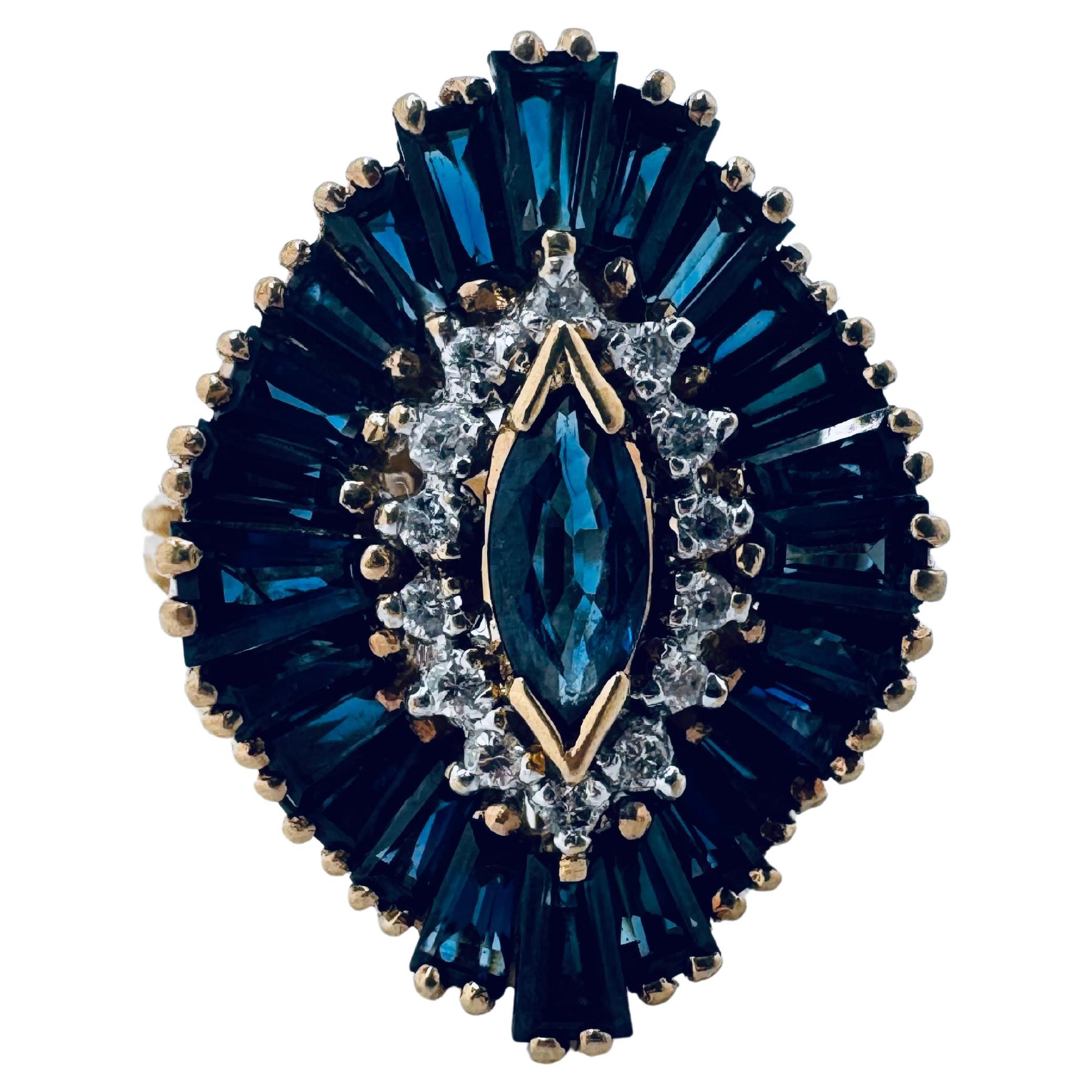 750 Yellow Gold Blue Sapphire
Diamond Cocktail Ring