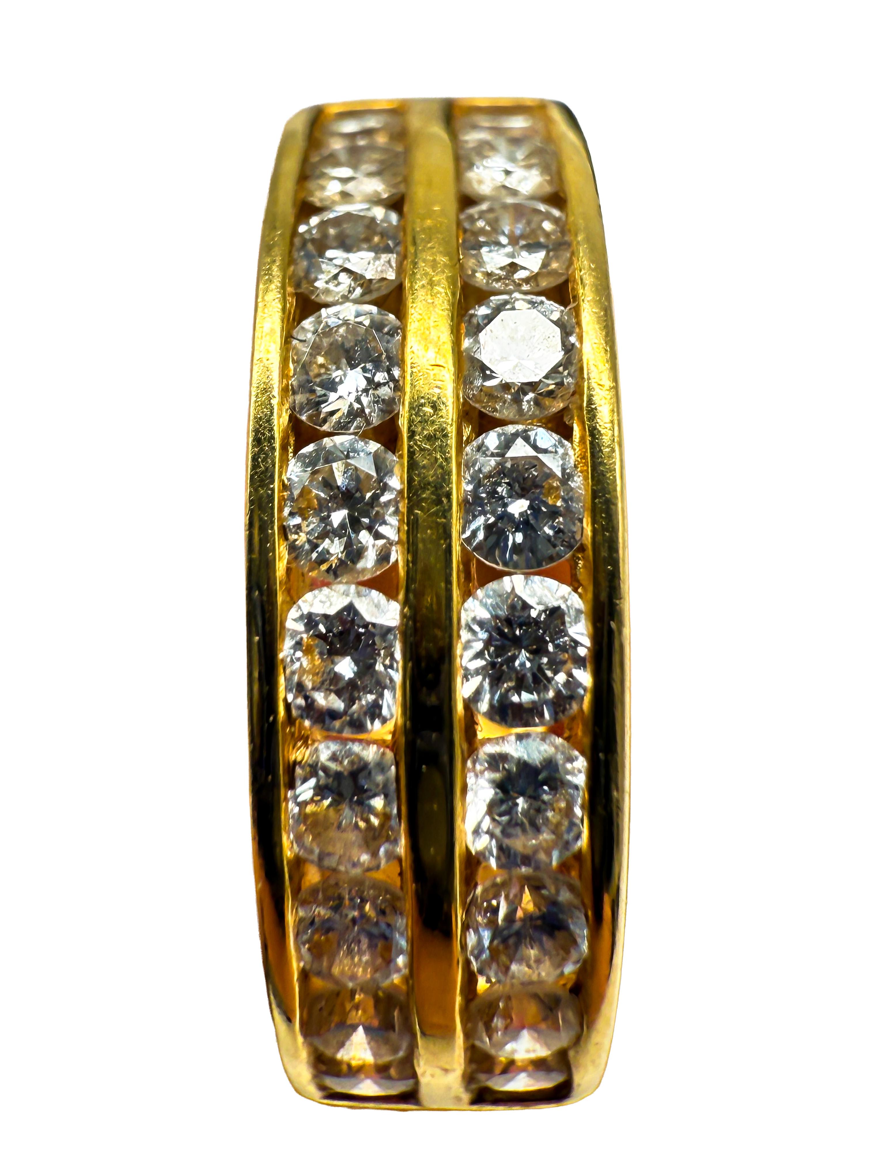 Taglio brillante Orecchini in oro giallo 750 con diamanti in vendita