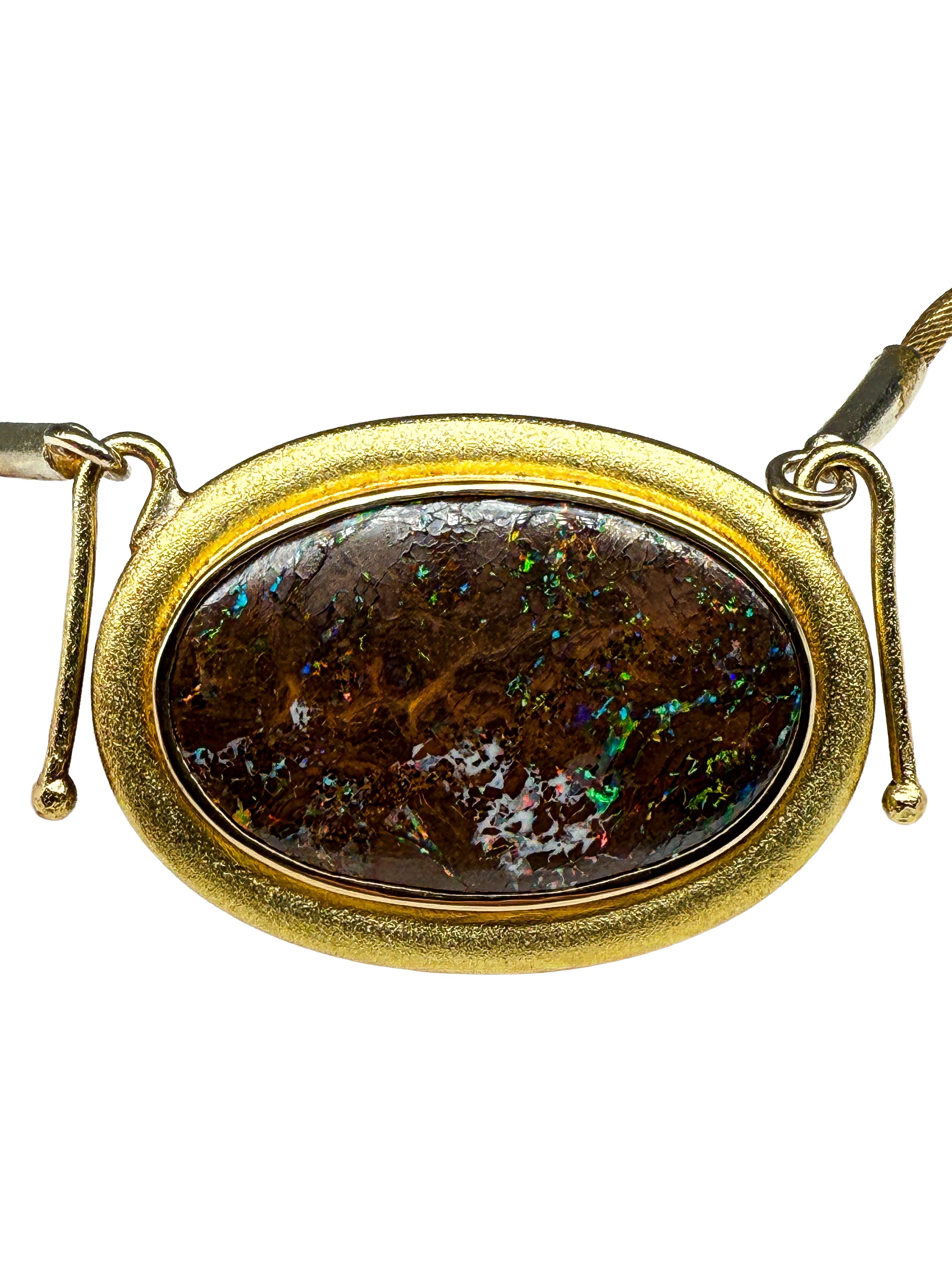Collana in oro giallo 750 con opale In condizioni buone in vendita a Berlin, DE