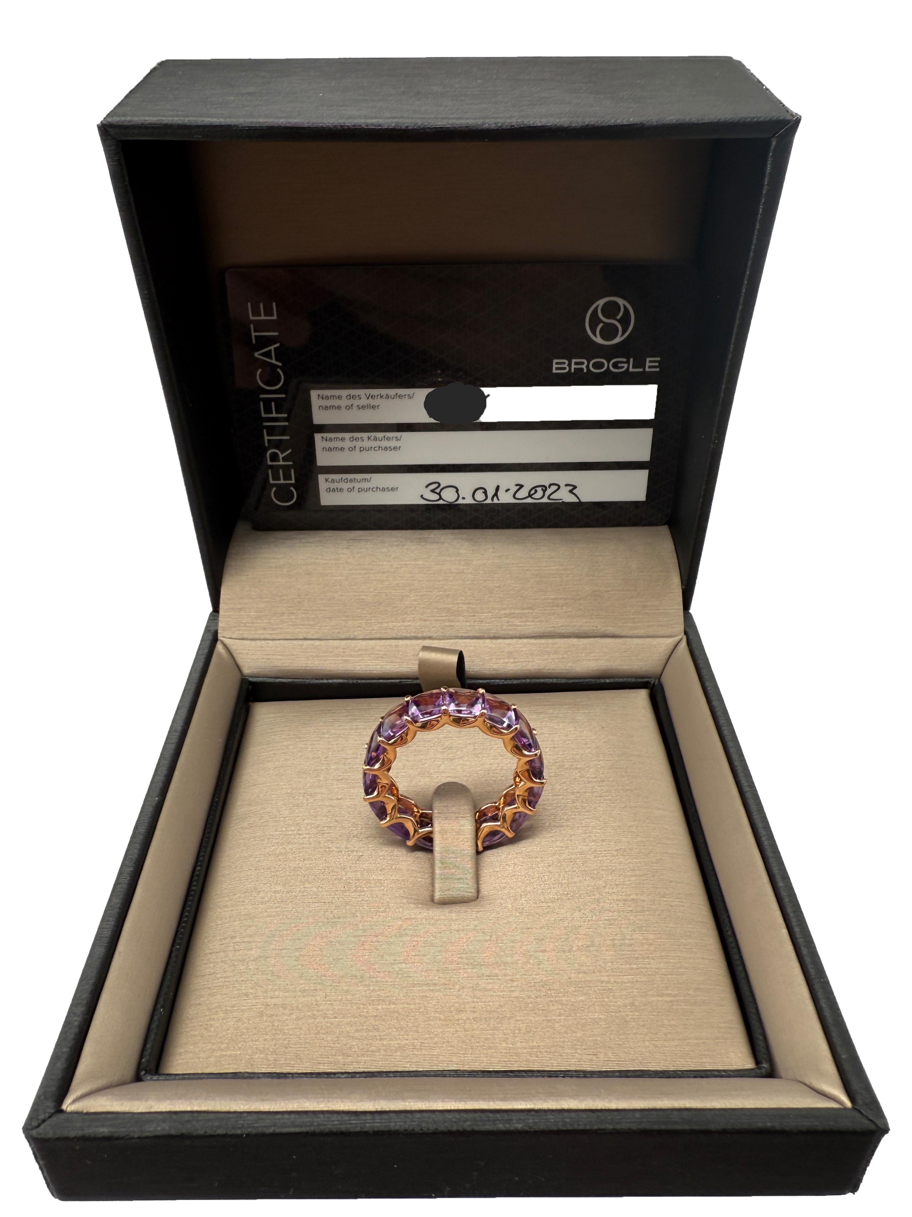 750 yellow gold ring with amethysts For Sale 2
