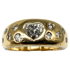 Ring aus 750er Gelbgold mit Diamant im Herzschliff