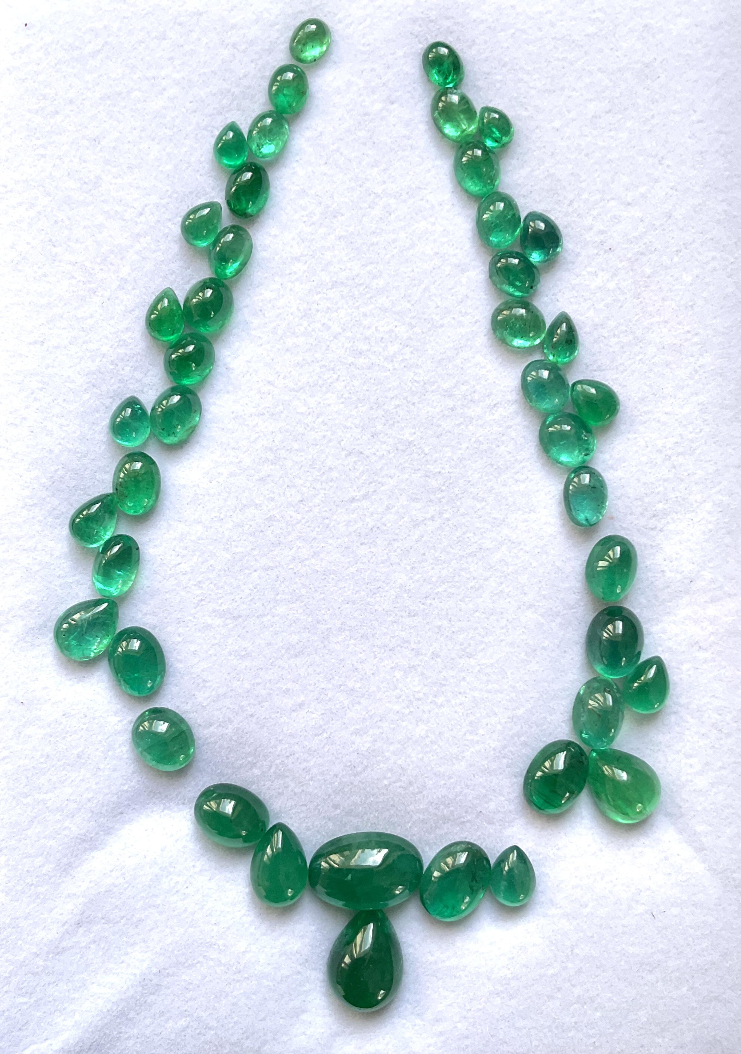 75.00 carats Zambian Emerald Plain cabochon & Pear Top Fine Layout Natural Gems
Weight: 75.00 Carats
Size: 5x4 To 10x14 MM
Pieces: 43
Shape: cabochon & Pear