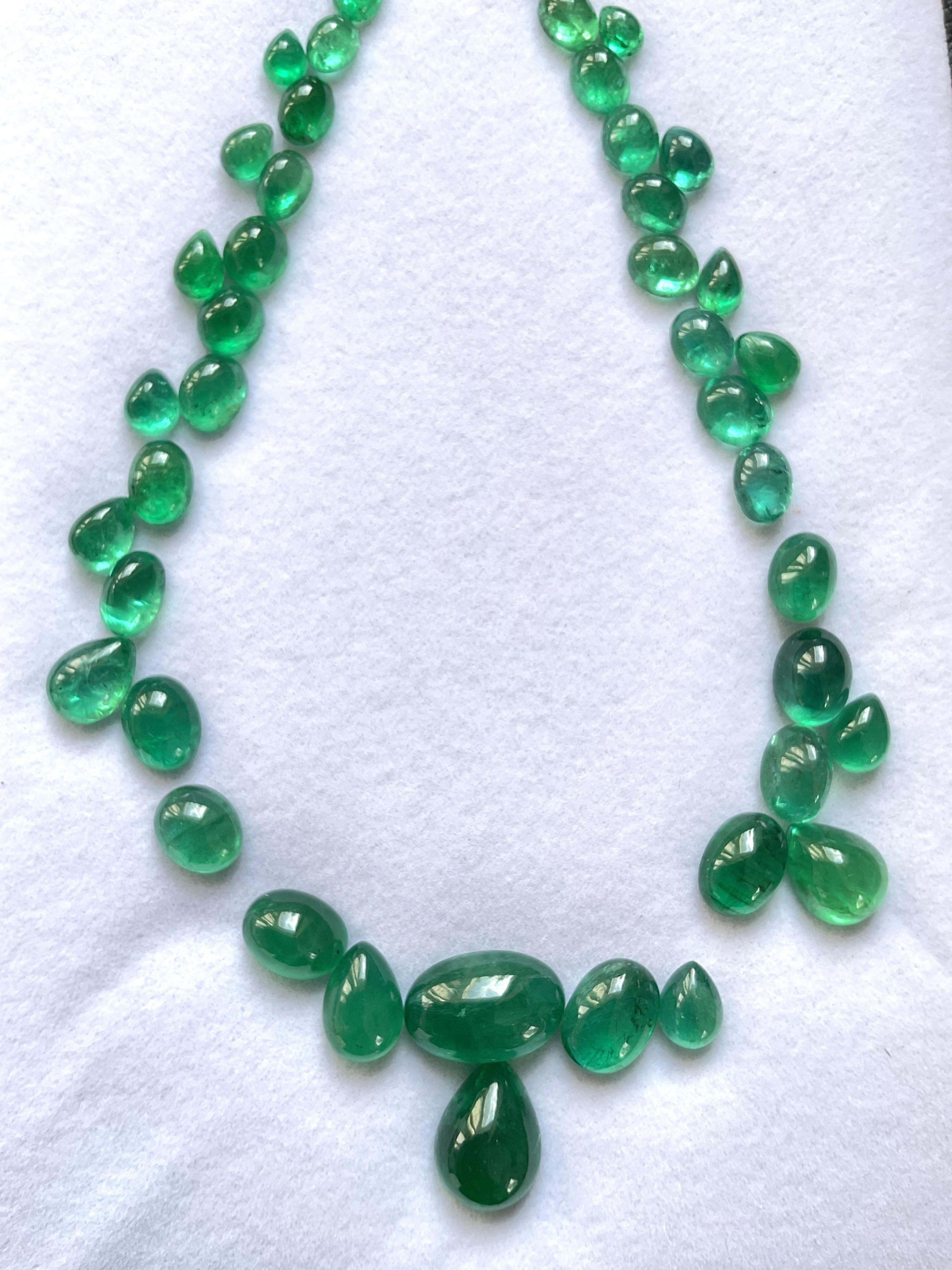 75.00 carats Zambian Emerald Plain cabochon & Pear Top Fine Layout Natural Gems 1
