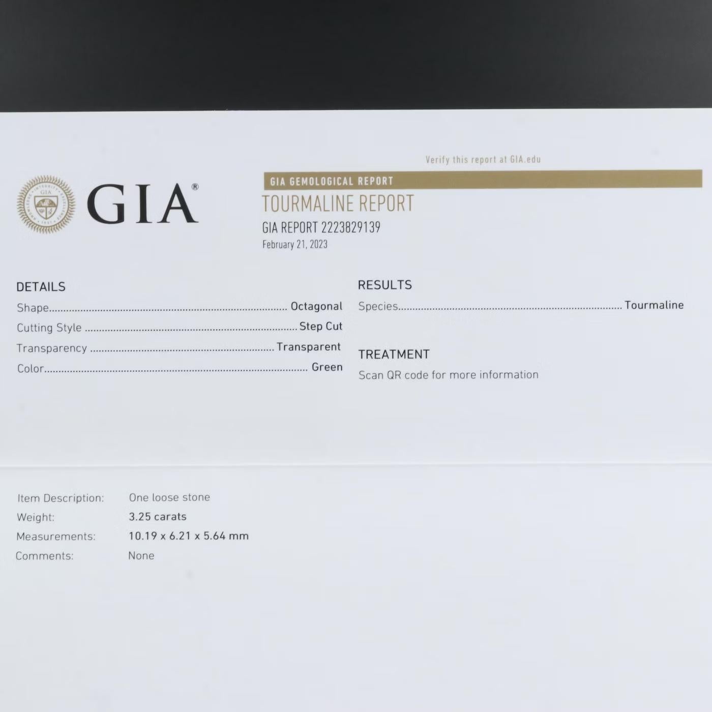 $7500 / NEW / GIA certified untreated Tourmaline & Diamond Fancy Ring / 14K Gold 3