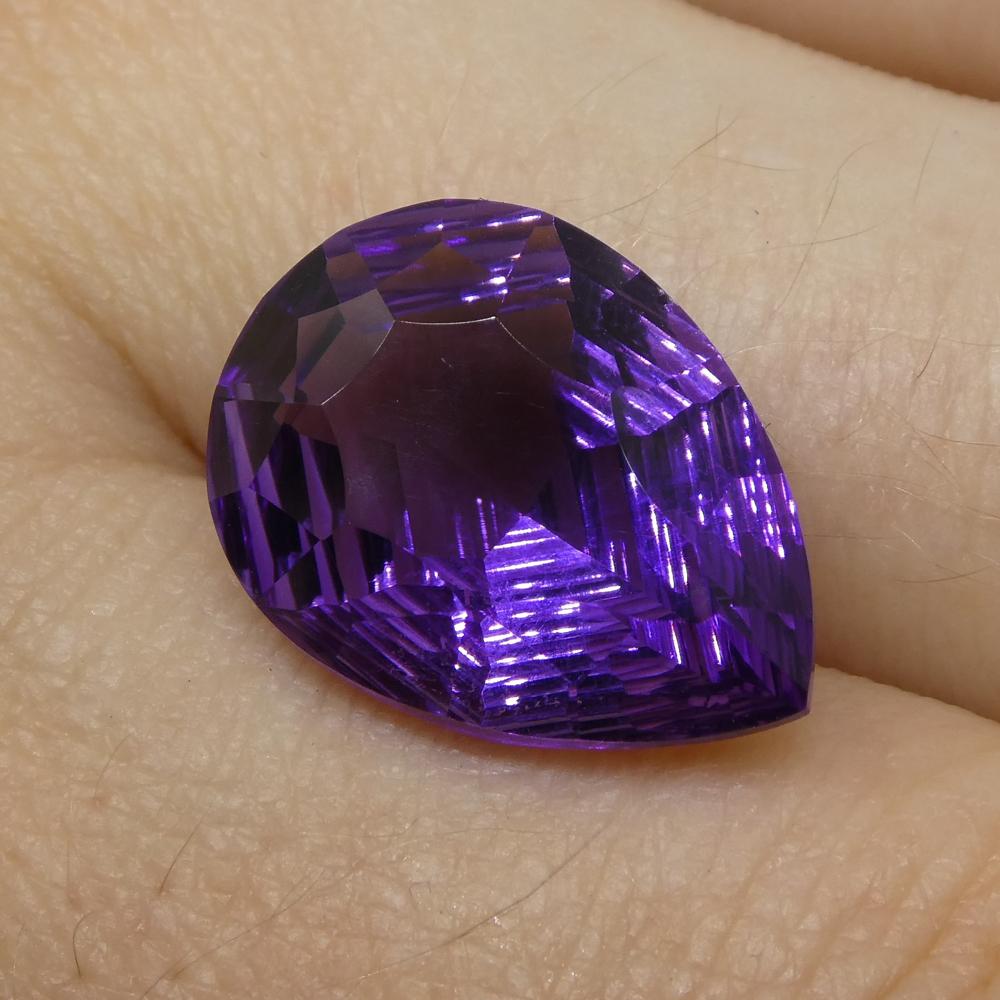 7.50ct Pear Amethyst 'Bridget' Fantasy/Fancy Cut For Sale 7