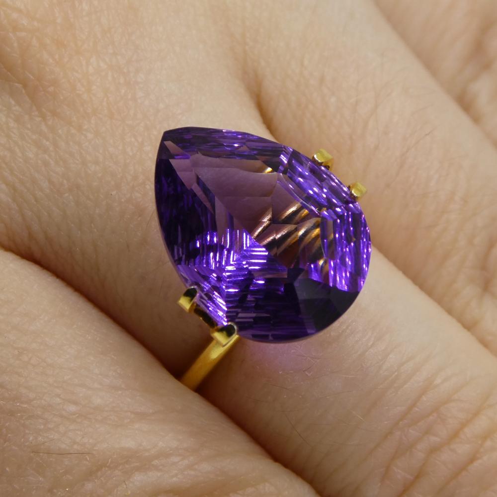 7,50 Karat birnenförmiger Amethyst 'Bridget' Fantasie/Fancy-Schliff (Gemischter Schliff) im Angebot