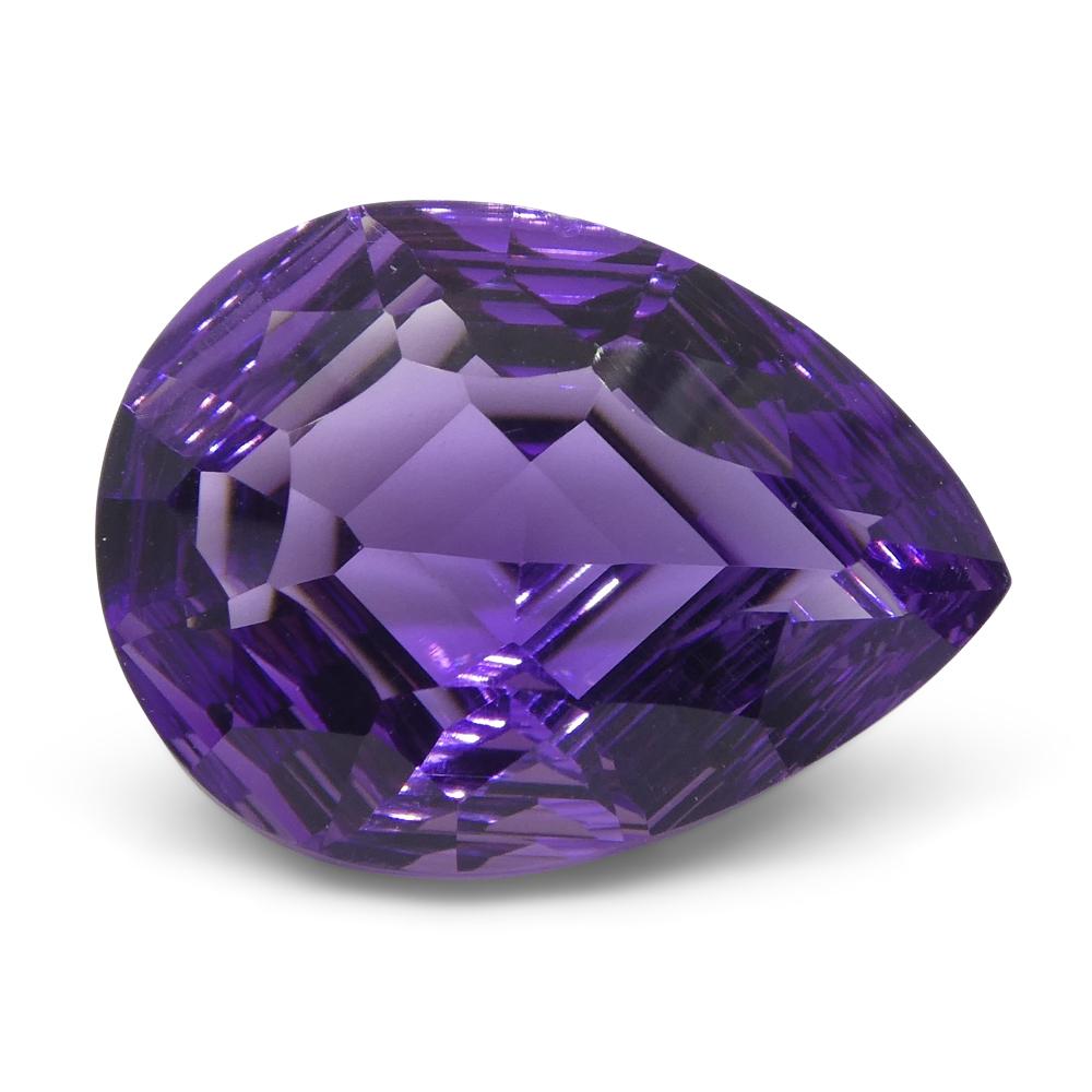 Women's or Men's 7.50ct Pear Amethyst 'Bridget' Fantasy/Fancy Cut For Sale